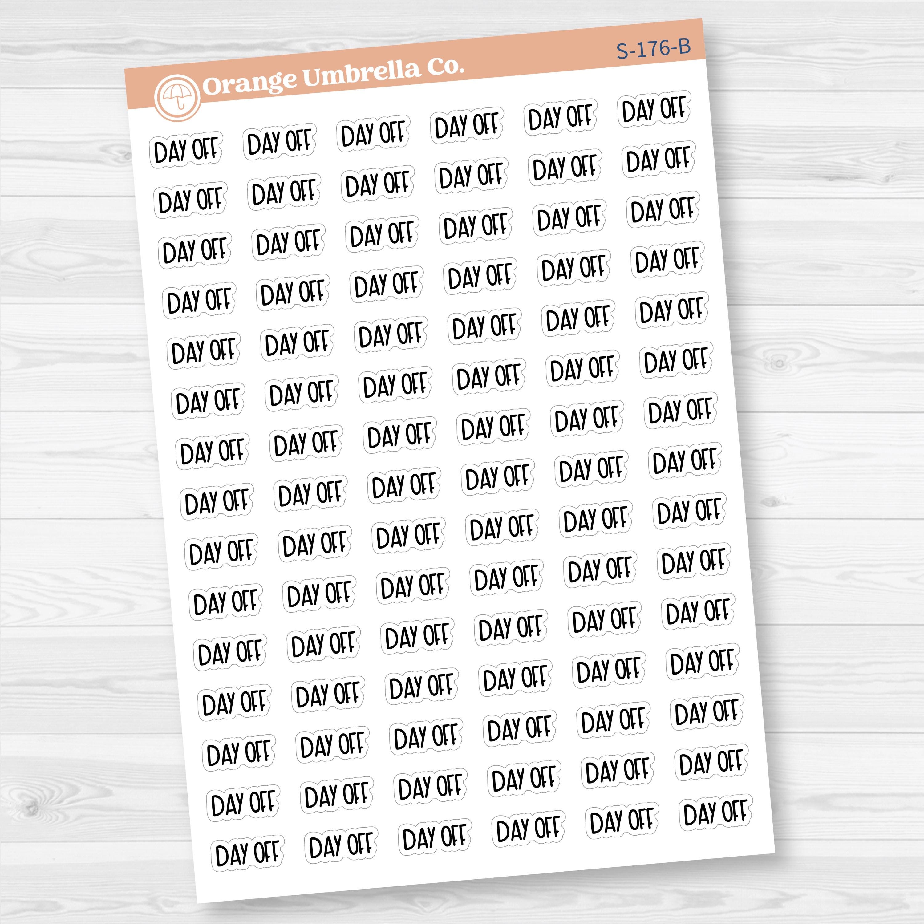 Day Off Planner Stickers | F8 | S-176