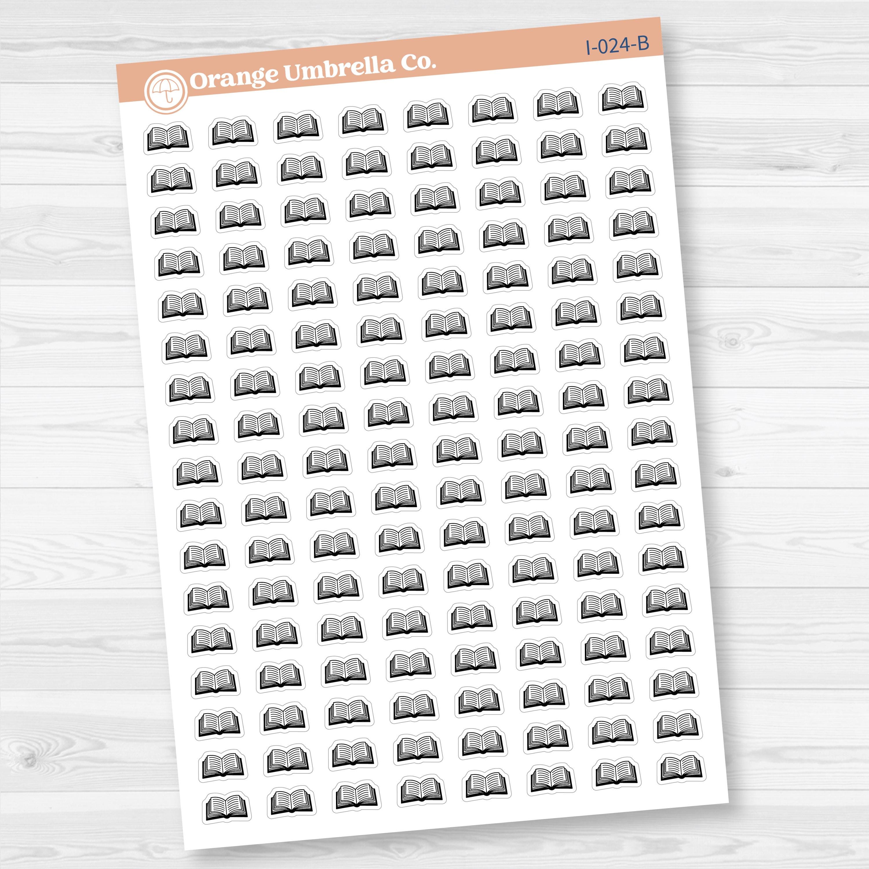 Hand Doodled Book Icons Planner Stickers | I-024