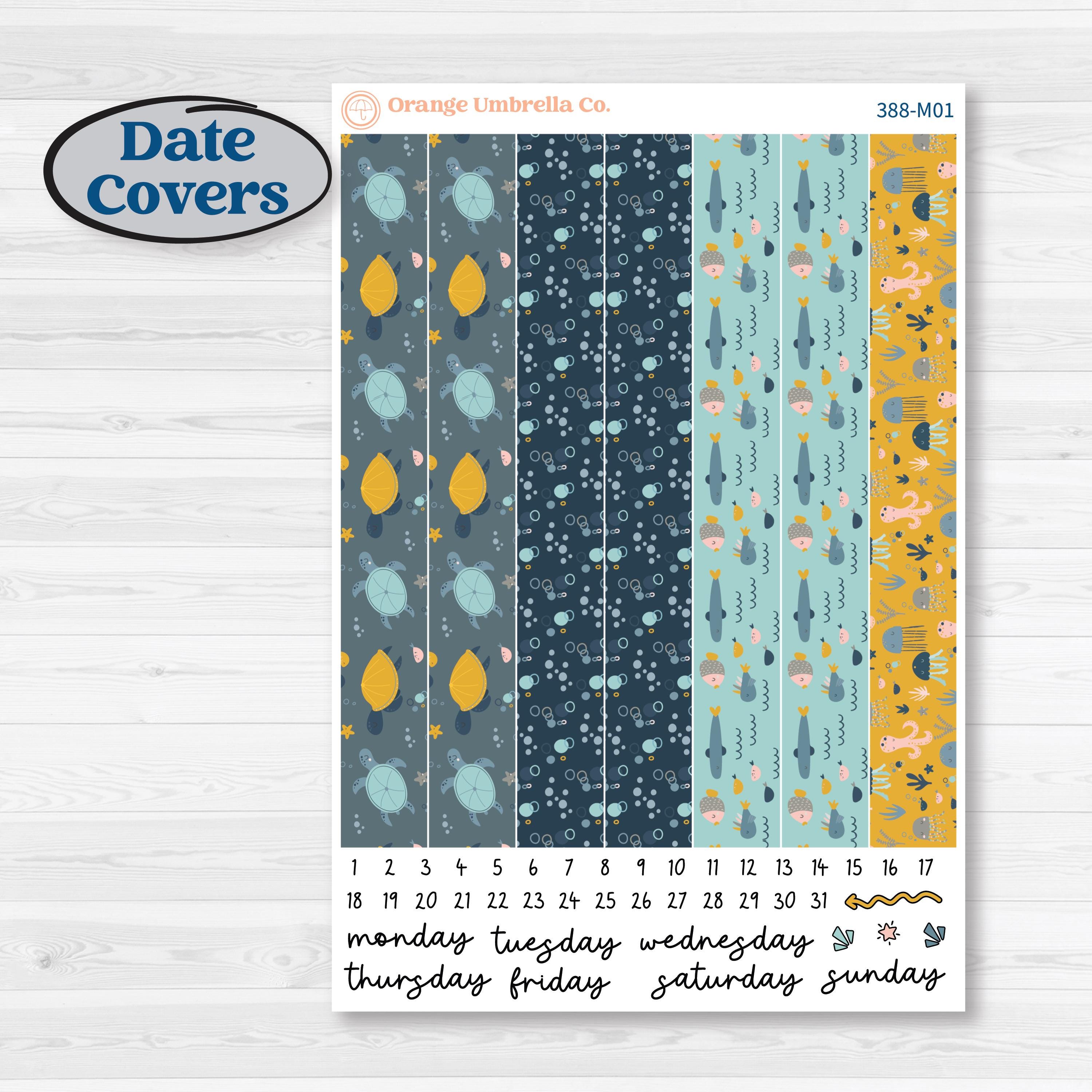 Summer Ocean Beach Kit | 7x9 Erin Condren Daily Duo Planner Kit Stickers | Seas the Day | KIT-388-M
