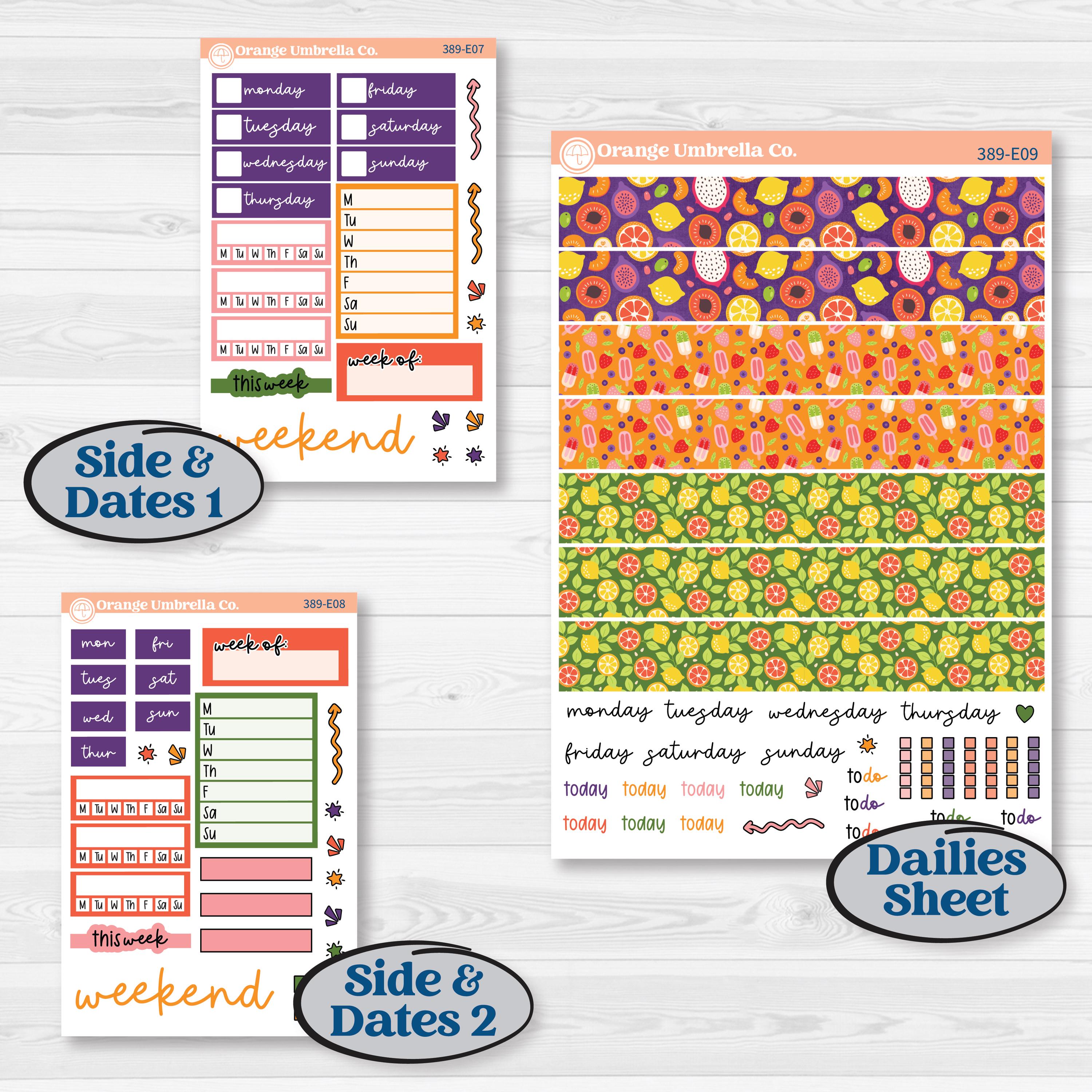 Summer Fruit Kit | Hobonichi Cousin Weekly & Daily Planner Kit Stickers | Ripe | KIT-389-E