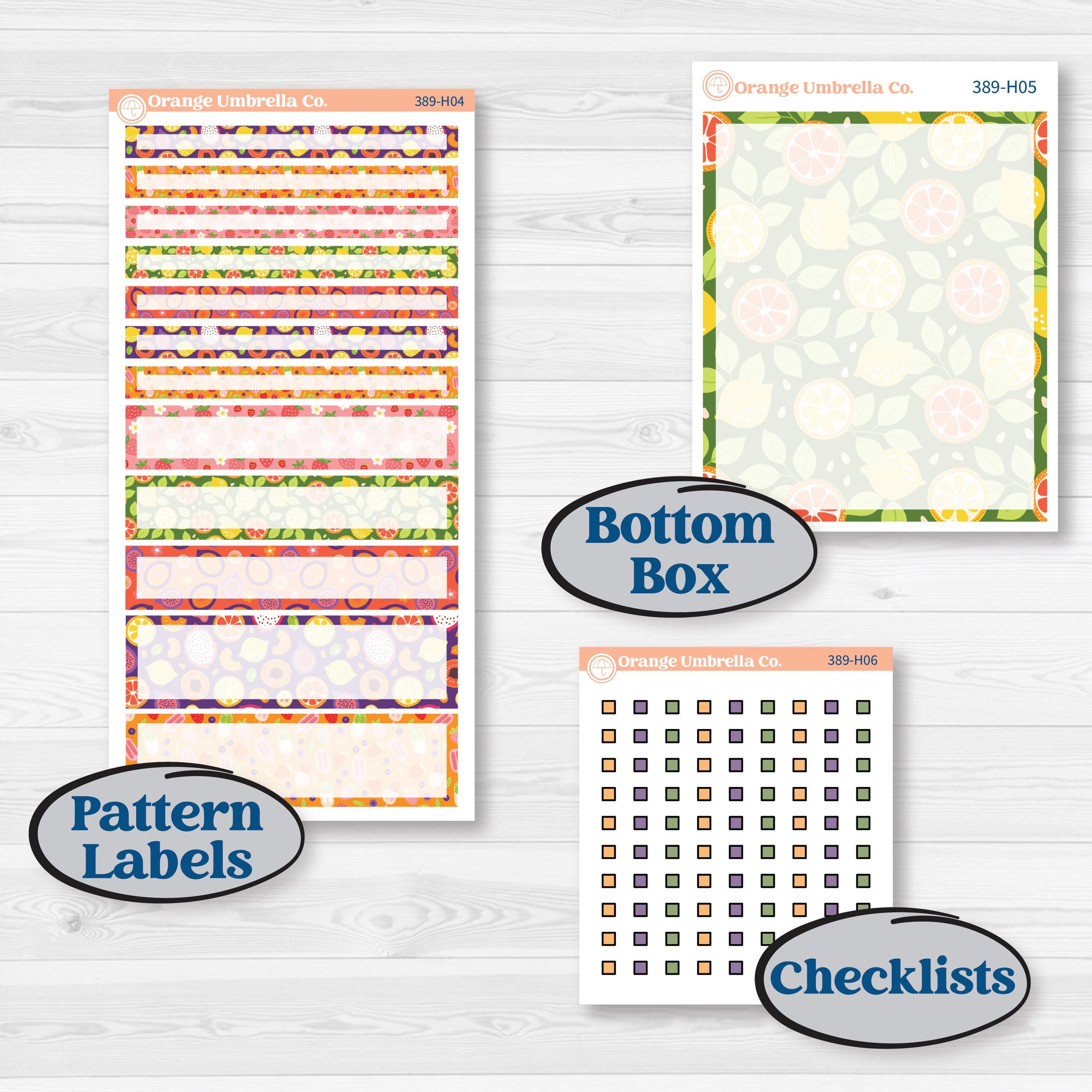 Summer Fruit Kit | 7x9 Compact Vertical Planner Kit Stickers | Ripe | KIT-389-H