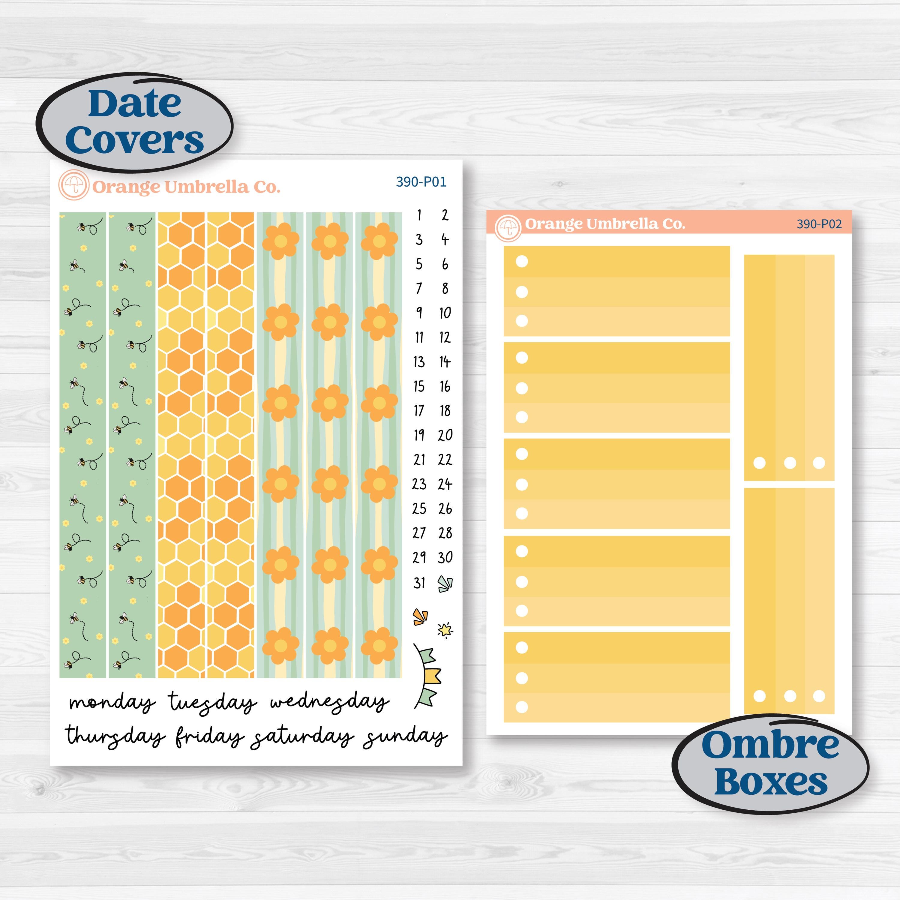 Bee Planner Kit | 7x9 Plum Daily Planner Kit Stickers | Buzz Off | KIT-390-P