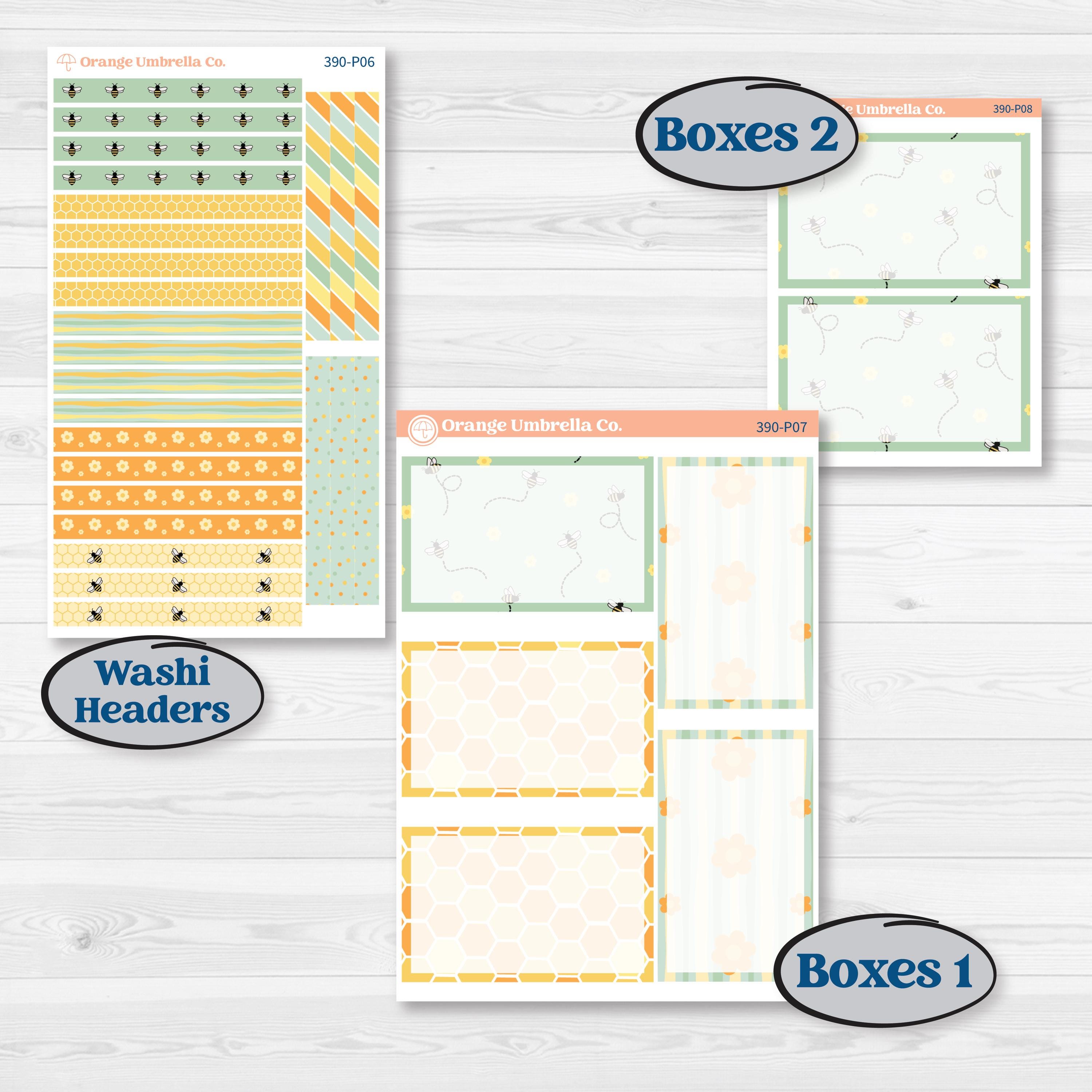 Bee Planner Kit | 7x9 Plum Daily Planner Kit Stickers | Buzz Off | KIT-390-P