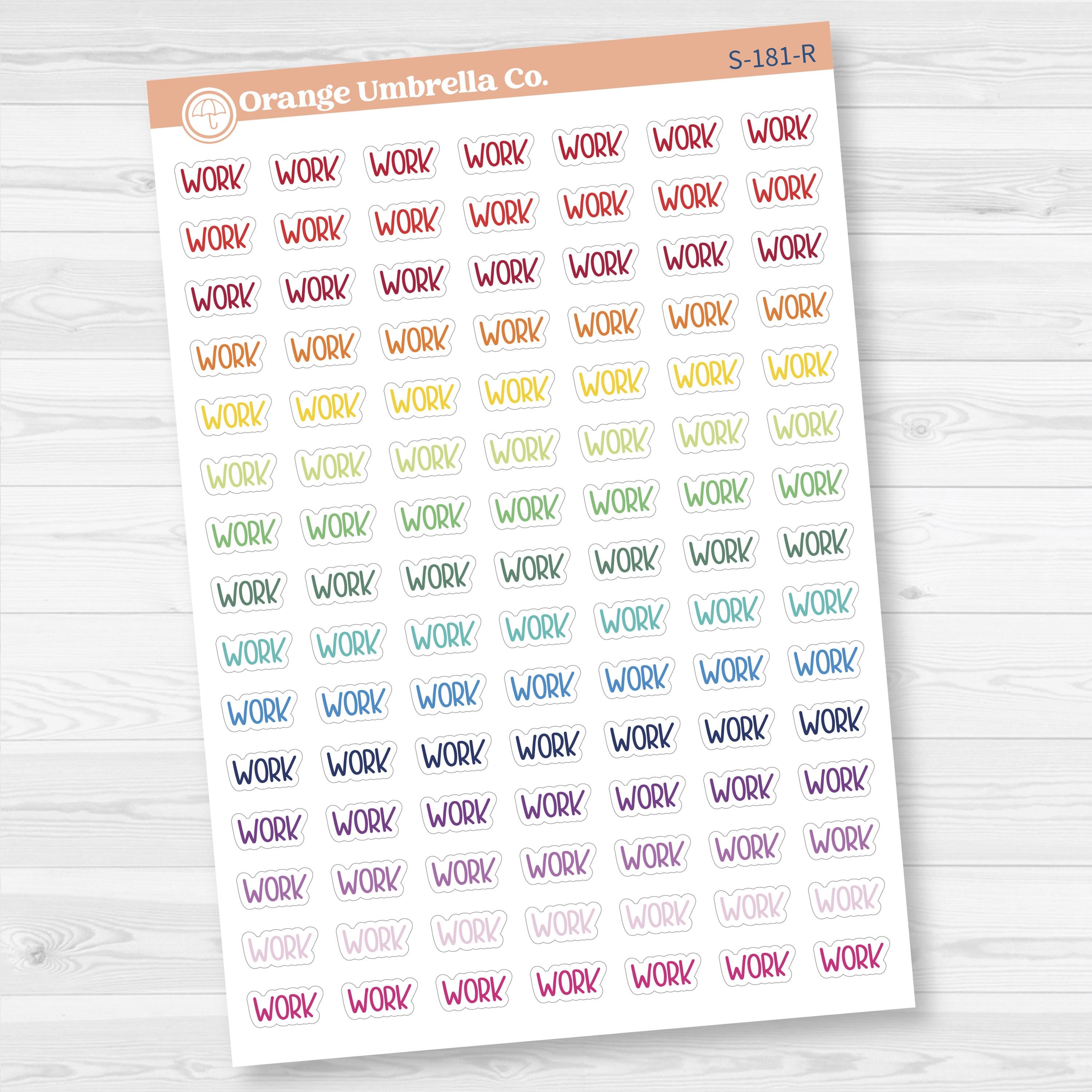 Work Script Planner Stickers | F8 | S-181