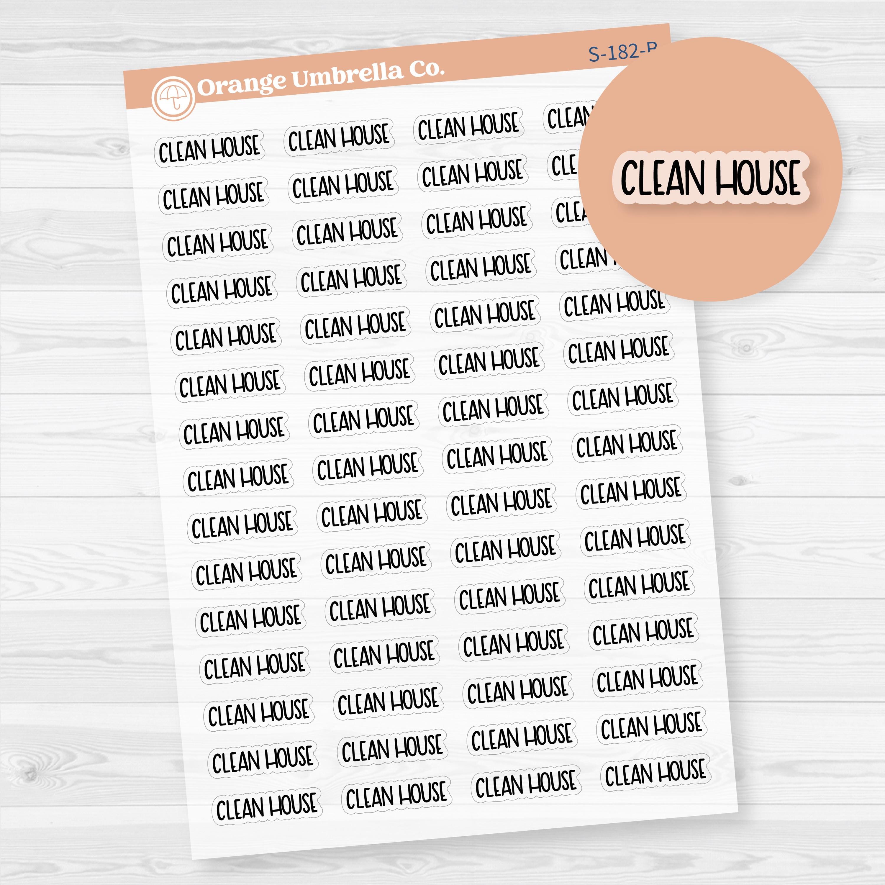 Clean House Script Planner Stickers | F8 | Clear Matte | S-182-BCM