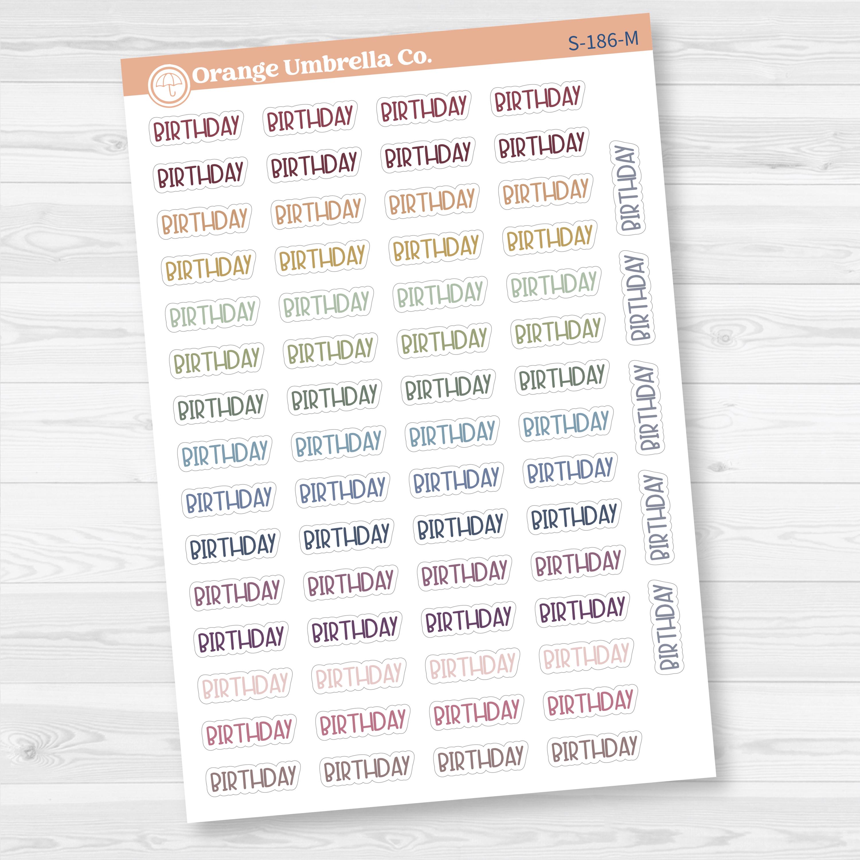 Birthday Script Planner Stickers | F8 | S-186