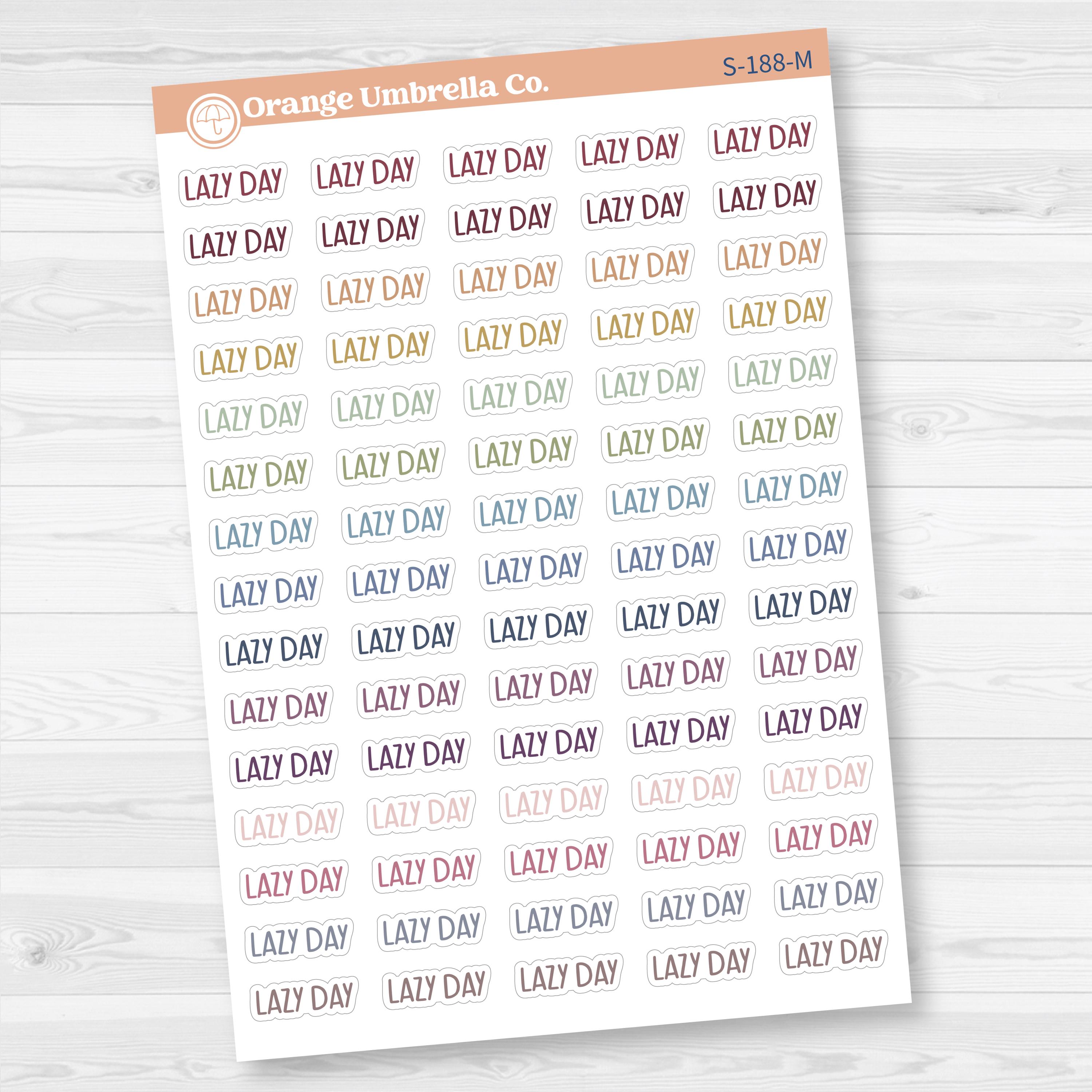 Lazy Day Planner Stickers | F8 | S-188