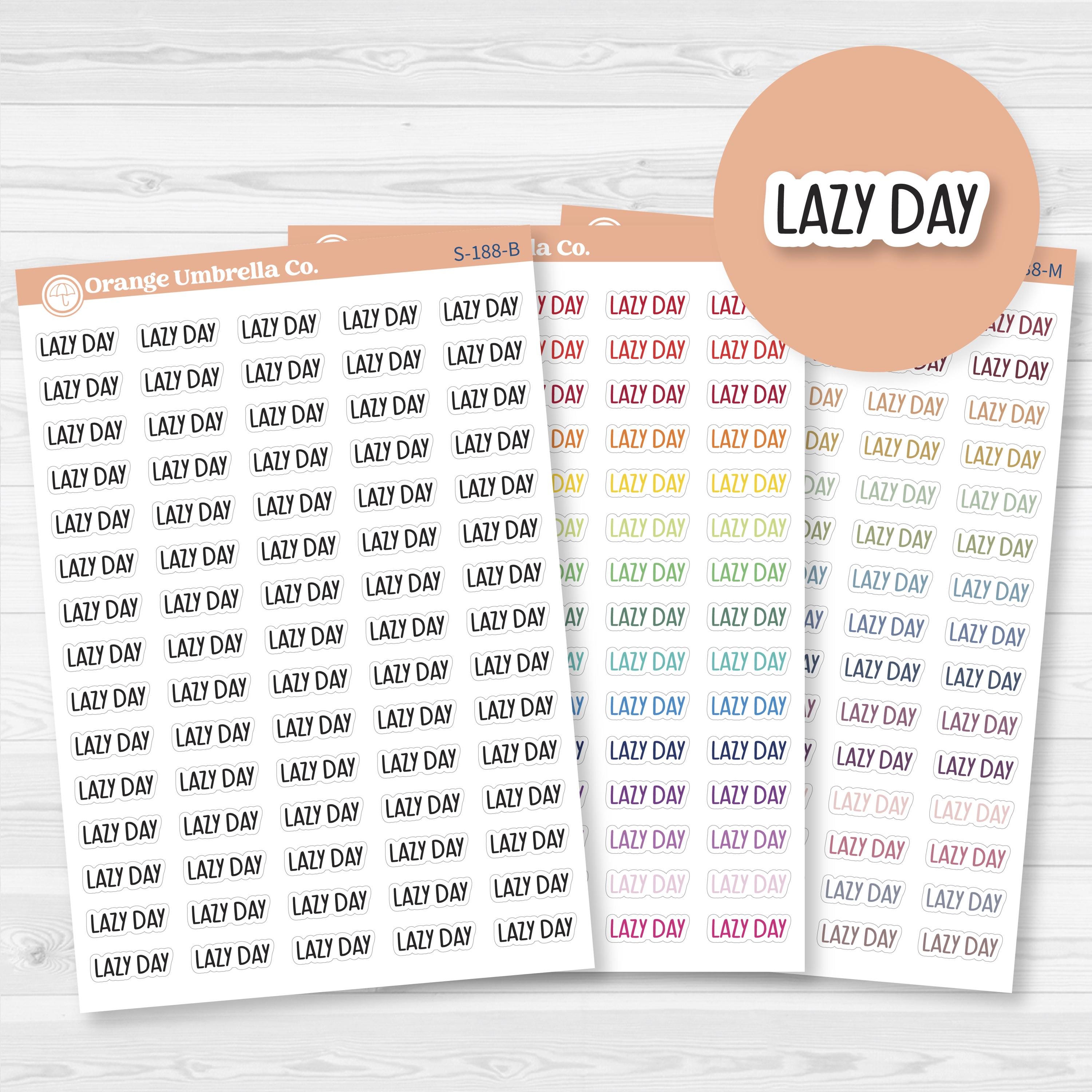 Lazy Day Planner Stickers | F8 | S-188