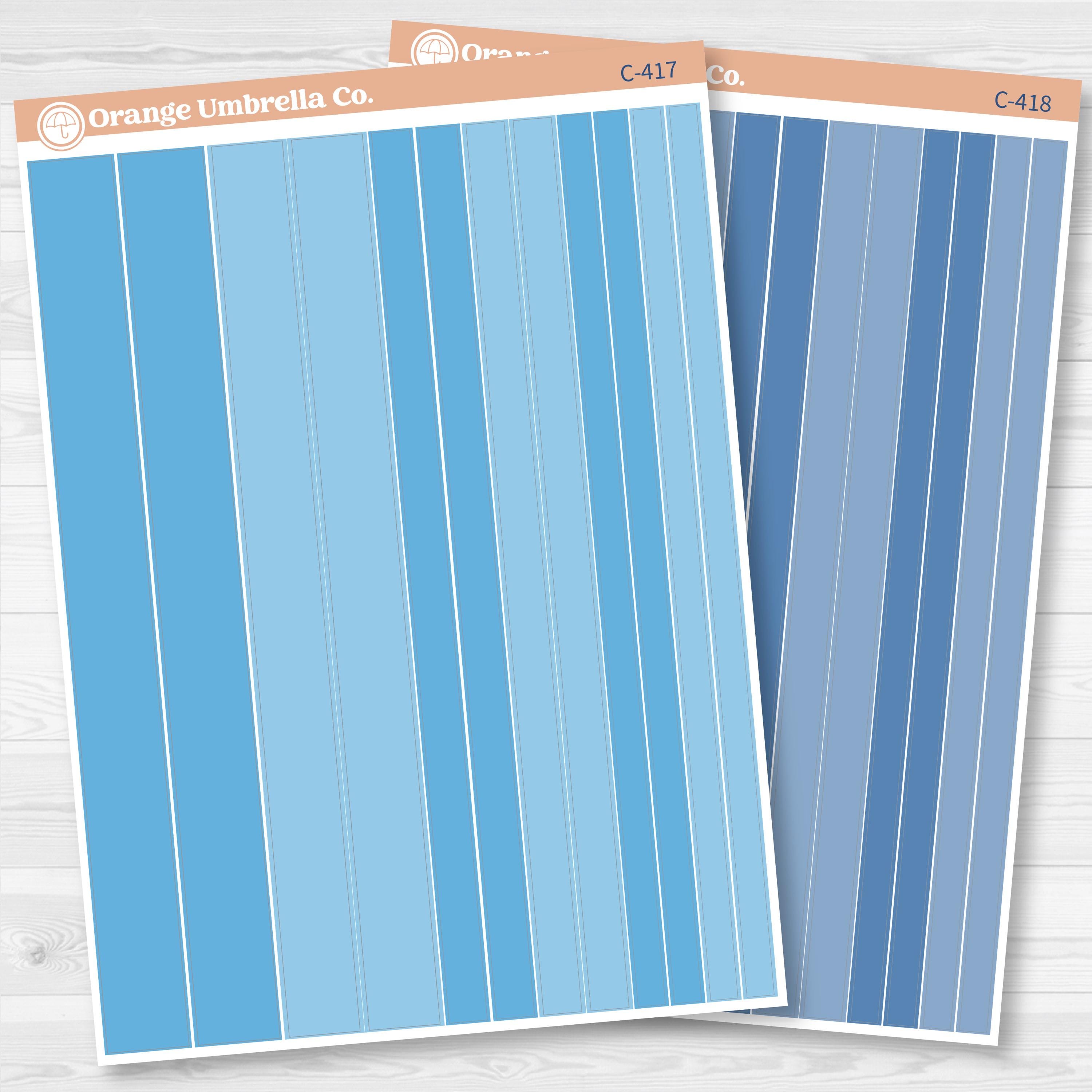Washi Strip Planner Stickers | Vibrant Color Palette | C-411-C-422