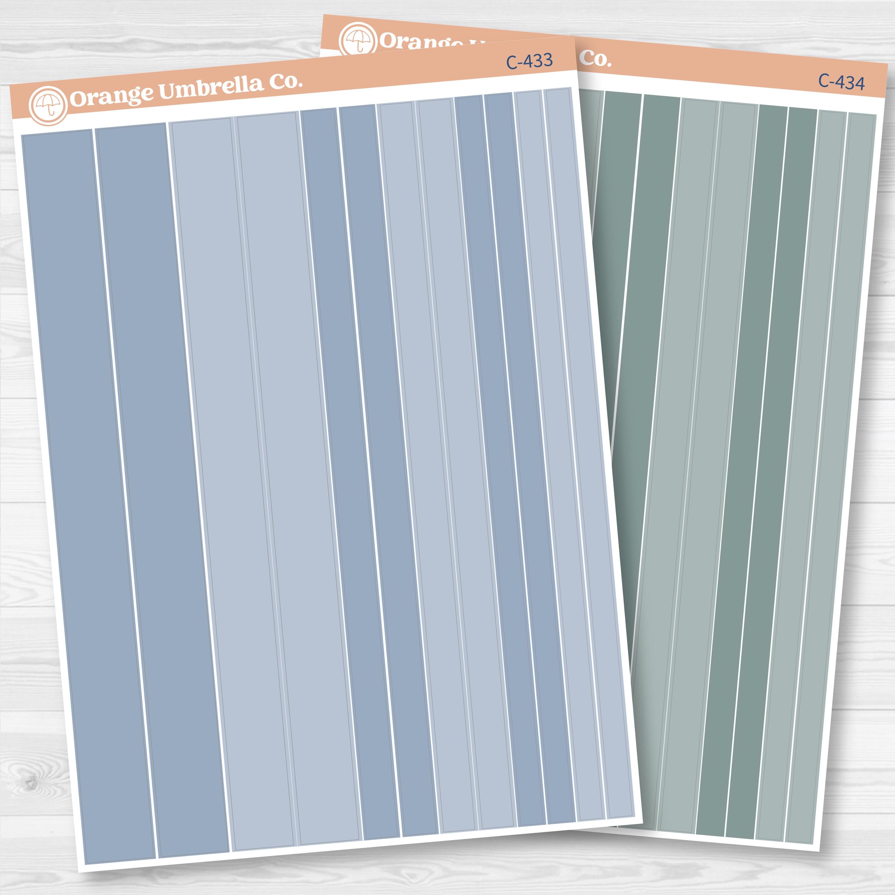 Washi Strip Planner Stickers | Tranquility Color Palette | C-423-C-434