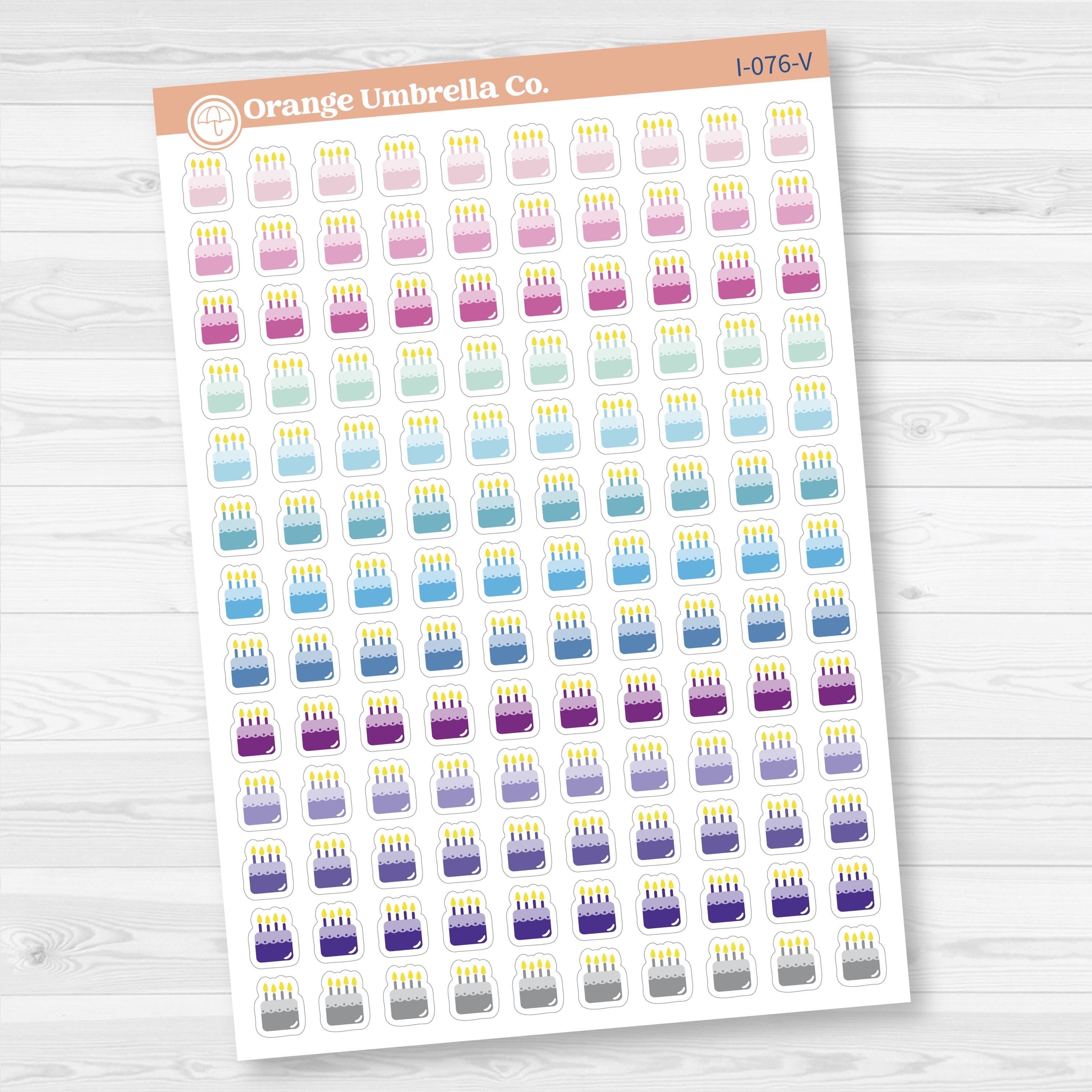 Micro Birthday Cake Icons Planner Stickers | I-076