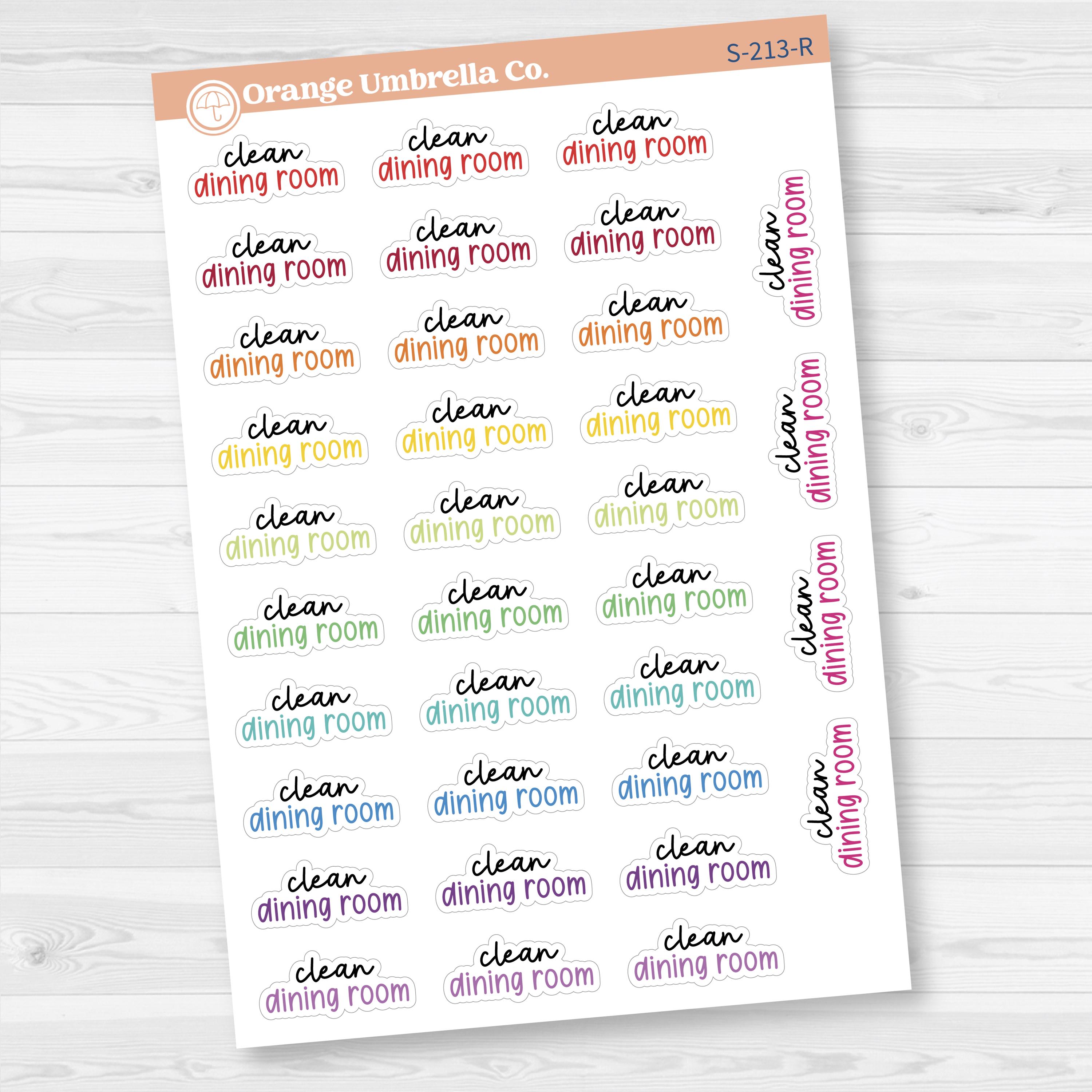 Clean Dining Room Script Planner Stickers | F17 | S-213