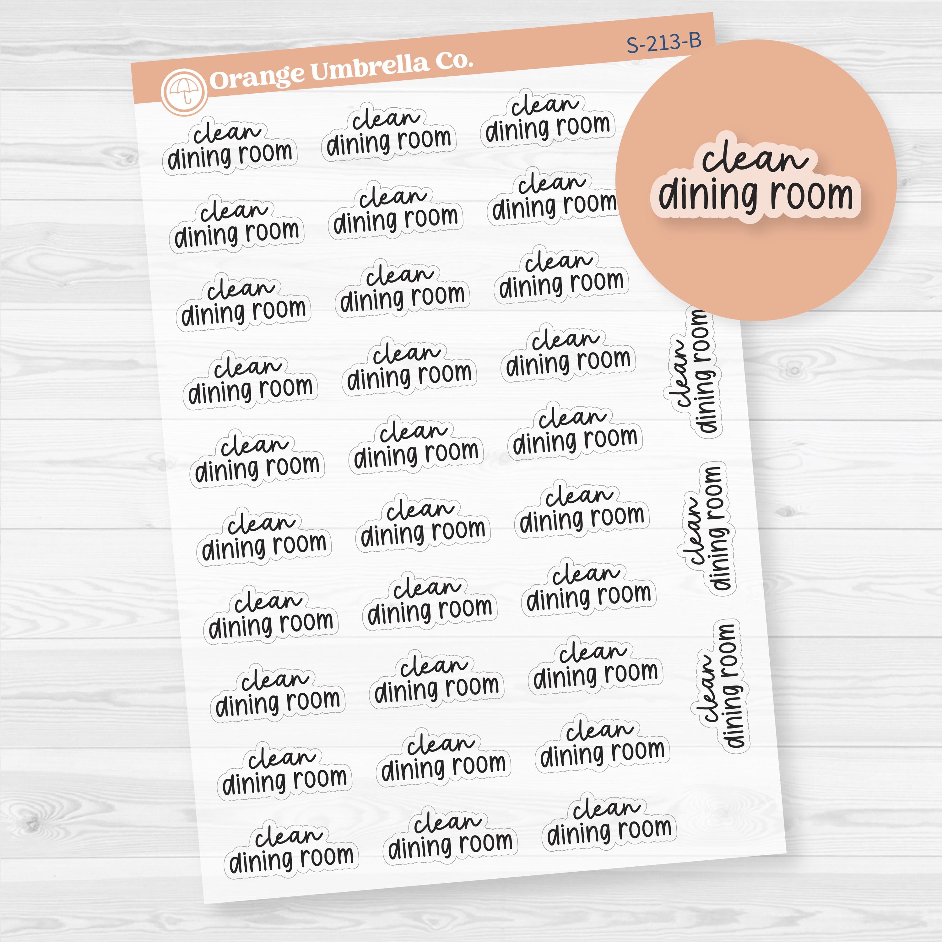 Clean Dining Room Script Planner Stickers | F17 | Clear Matte | S-213-BCM