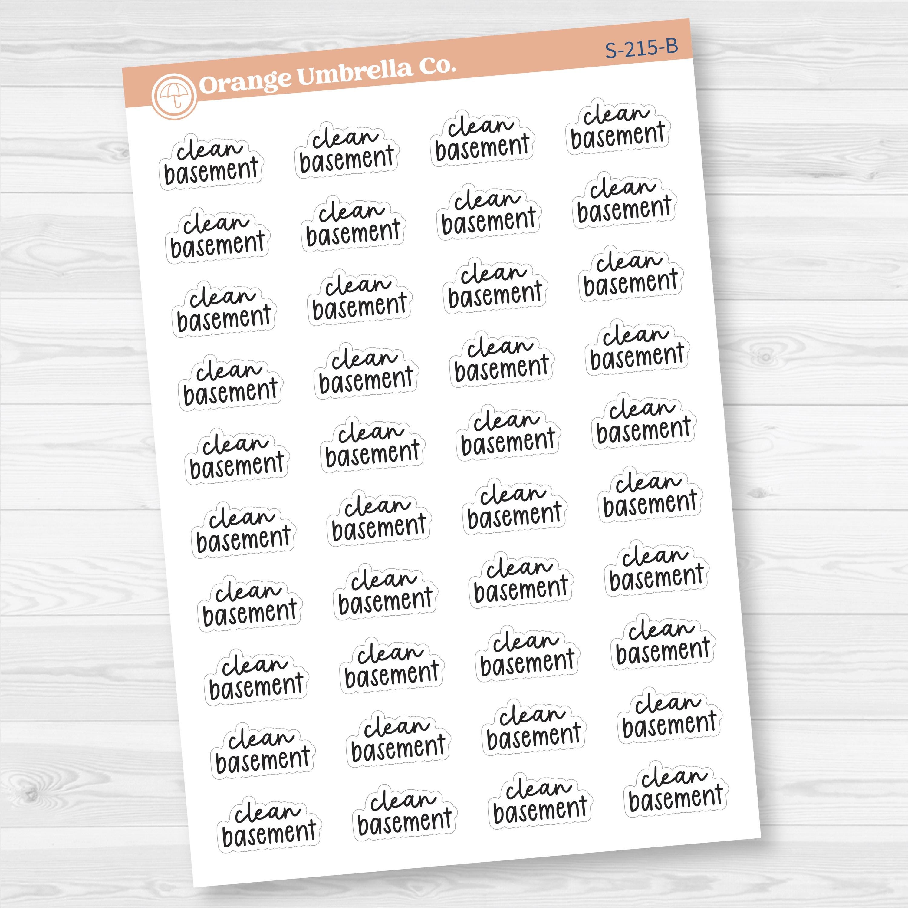 Clean Basement Script Planner Stickers | F17 | S-215
