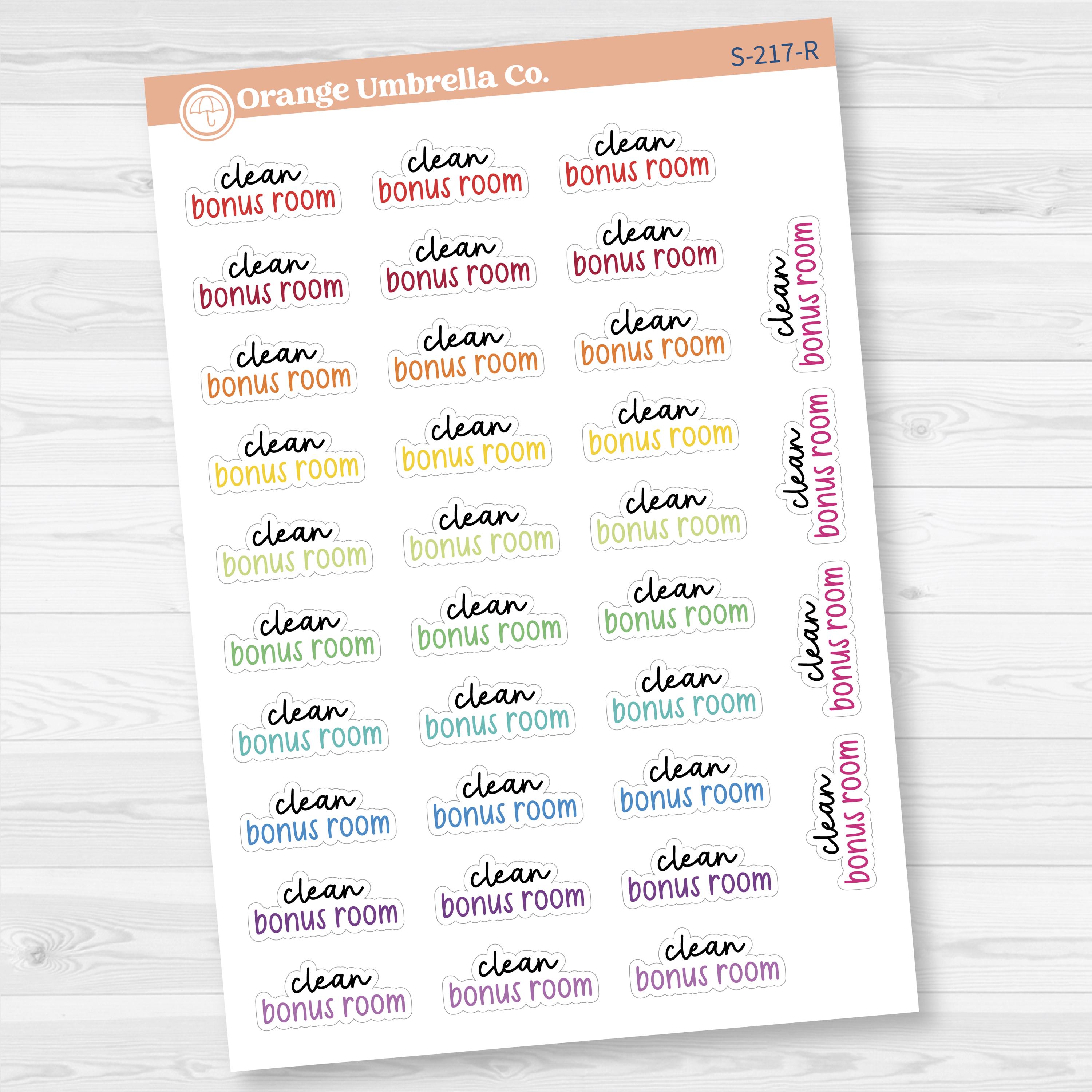 Clean Bonus Room Script Planner Stickers | F17 | S-217