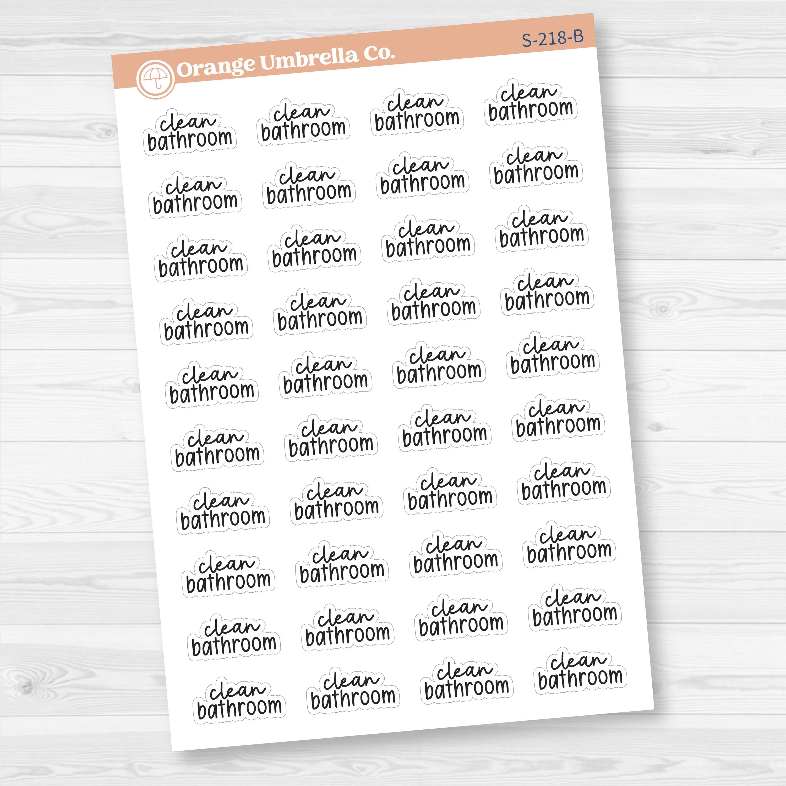Clean Bathroom Script Planner Stickers | F17 | S-218