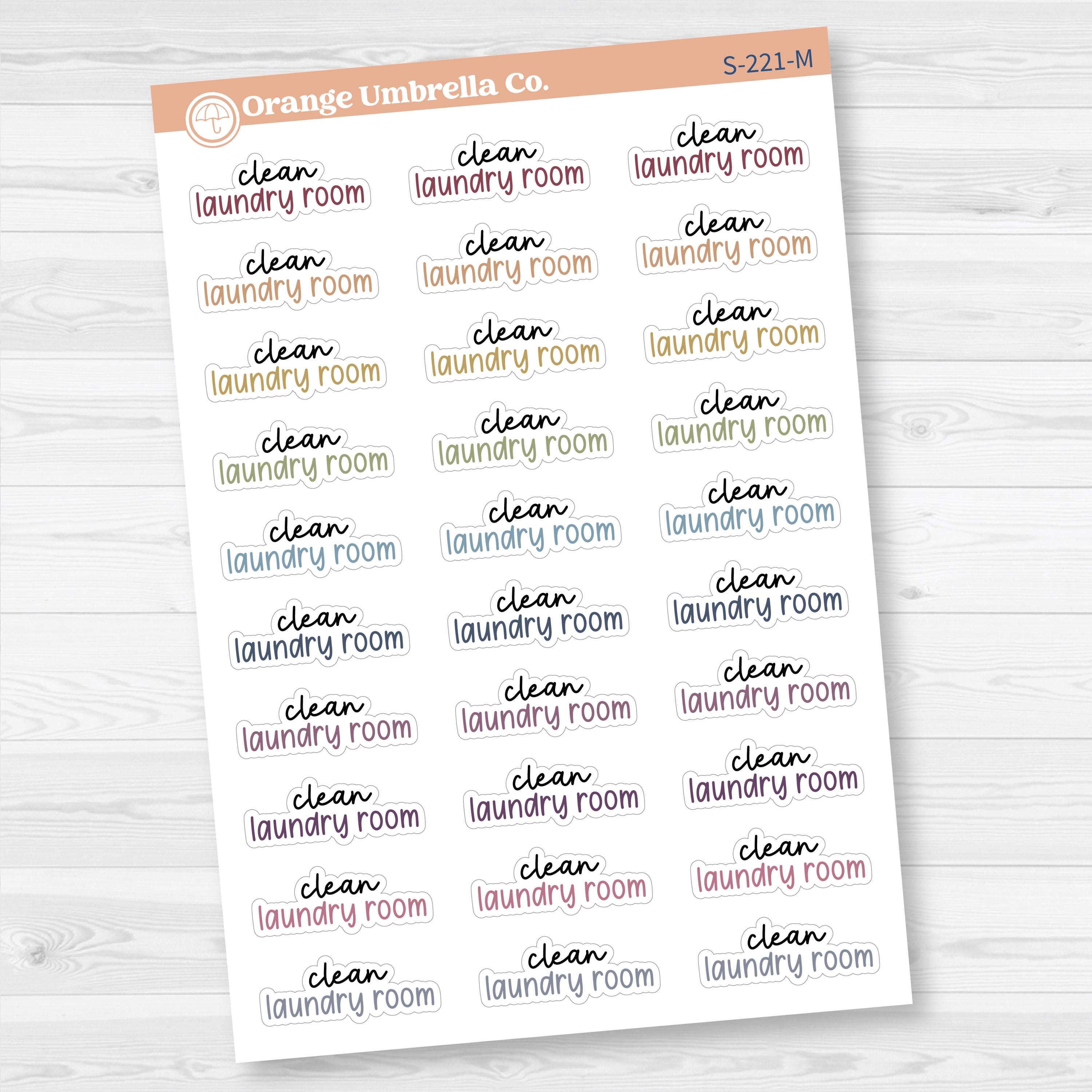 Clean Laundry Room Script Planner Stickers | F17 | S-221