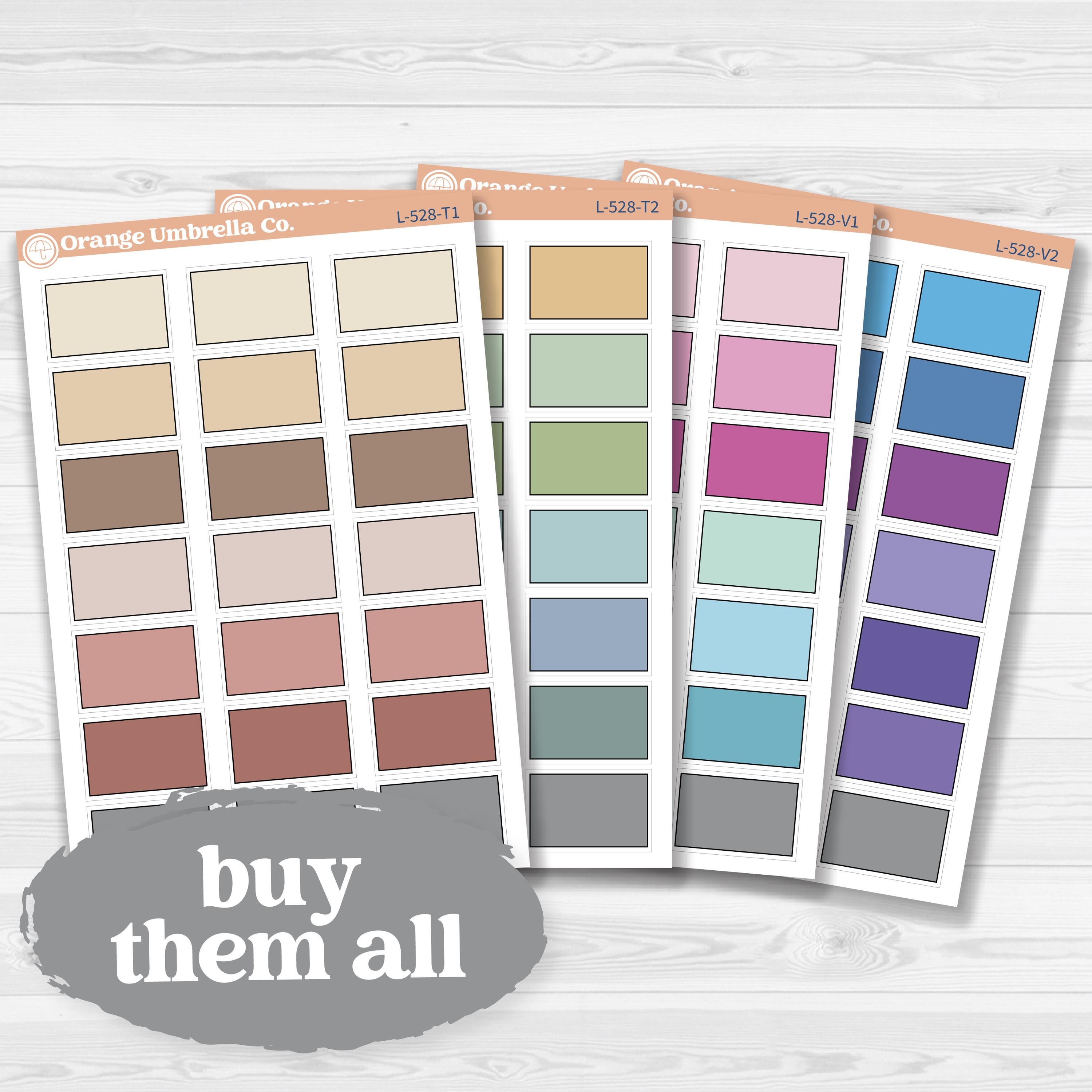 Solid Half Box Labels Planner Stickers | Half Box Appointment Stickers | L-528