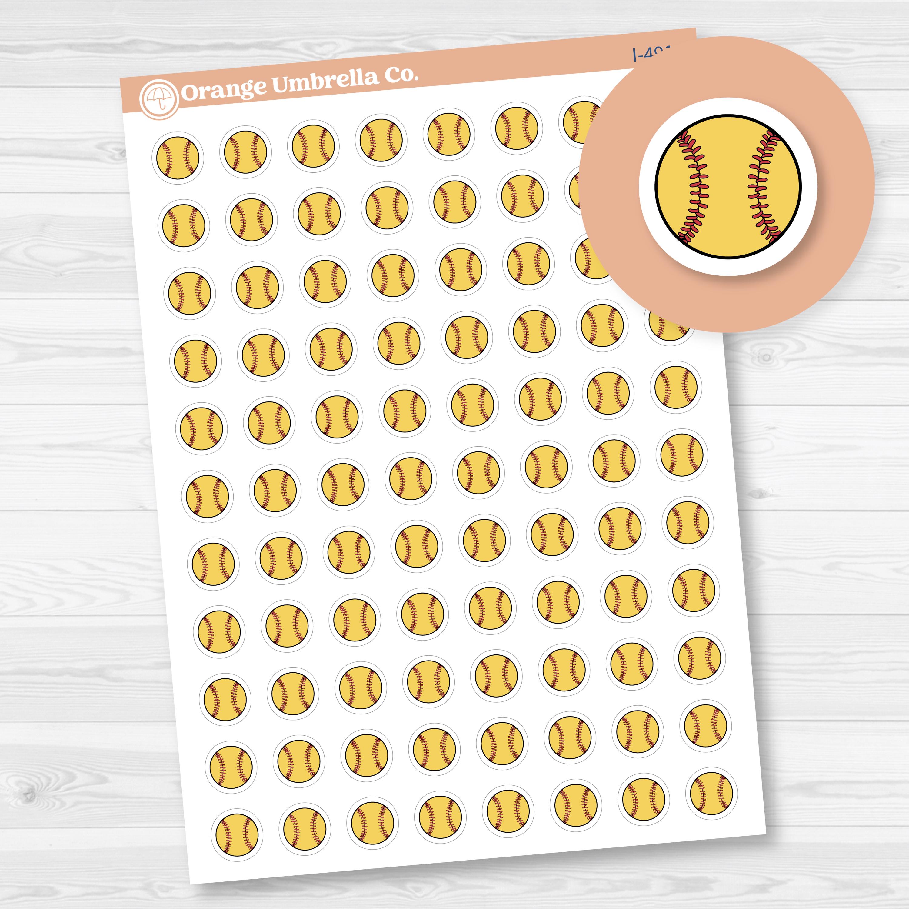 Hand Doodled Softball Icon Planner Stickers | I-491