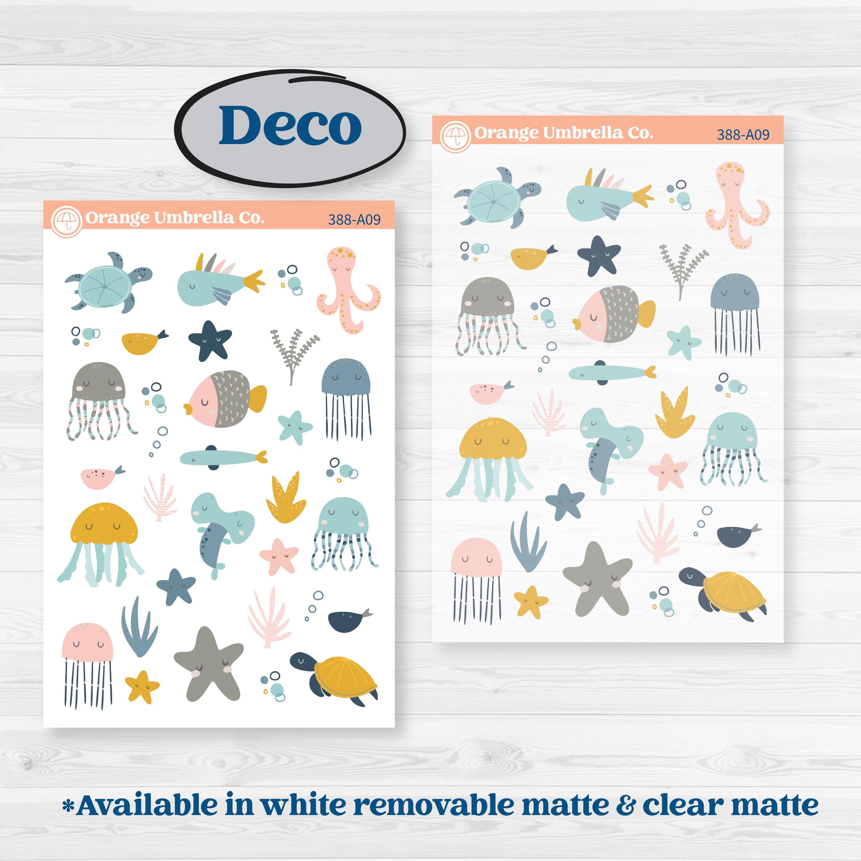 Summer Ocean Beach Kit | Weekly Sticker Kit for Vertical Planners like Erin Condren | Seas the Day | KIT-388-A