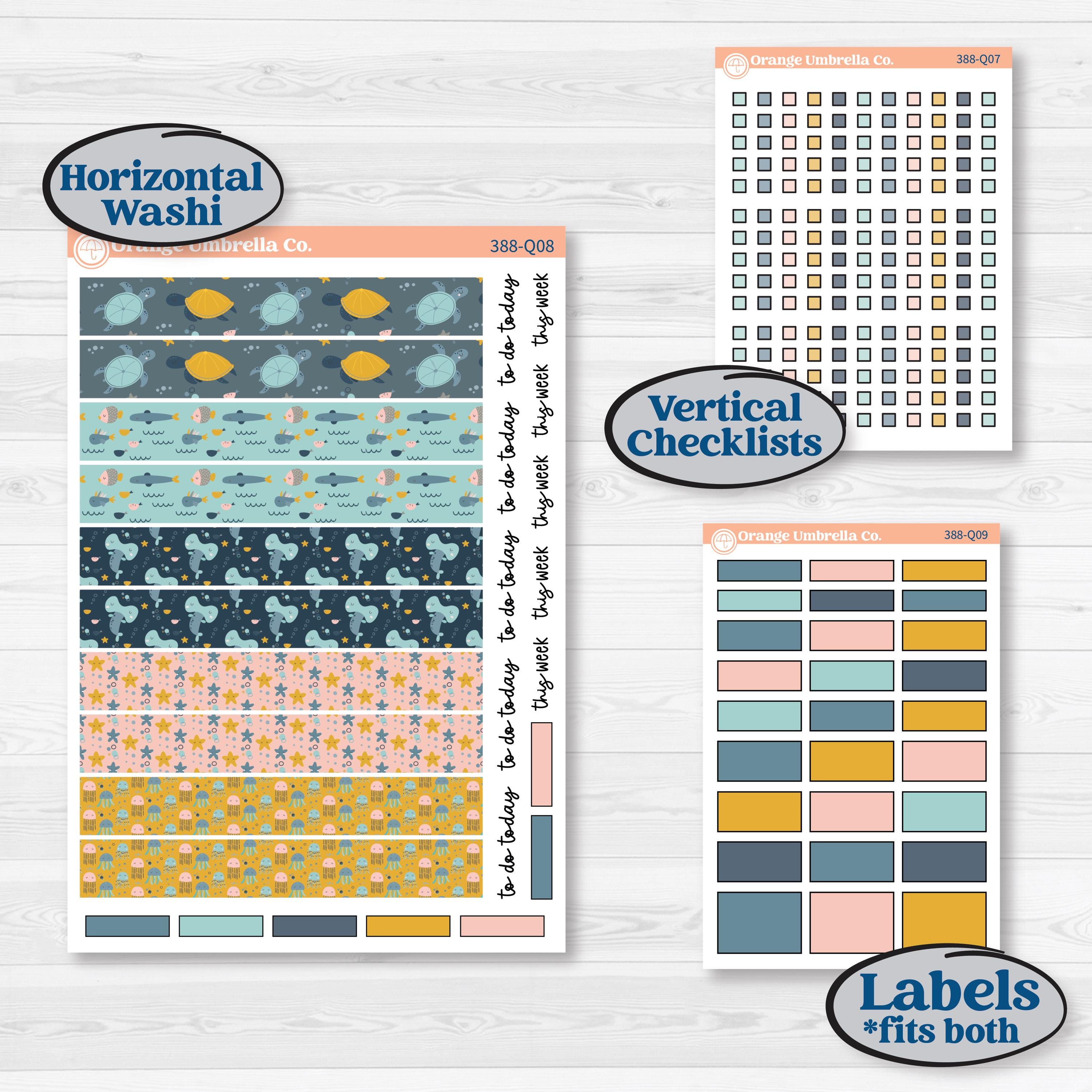 Summer Ocean Beach Kit | Laurel Denise Standard Vertical & Horizontal Planner Kit Stickers | Seas the Day | KIT-388-Q