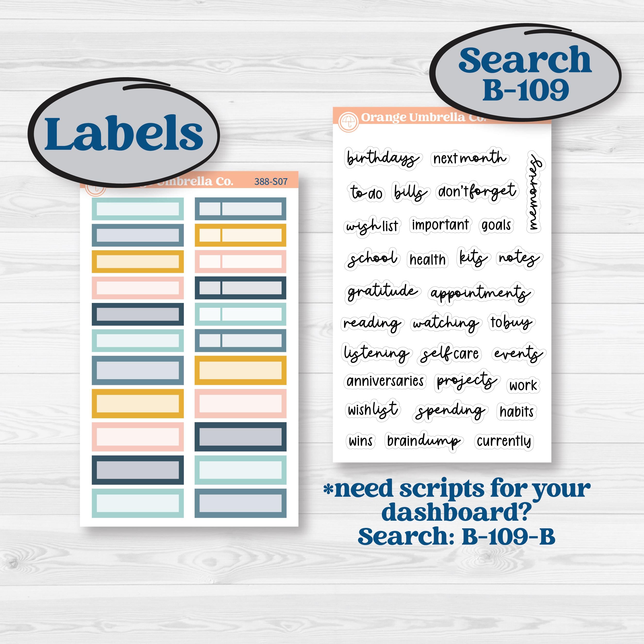 Summer Ocean Beach Kit | A5 Plum Monthly & Dashboard Planner Kit Stickers | Seas the Day | KIT-388-S