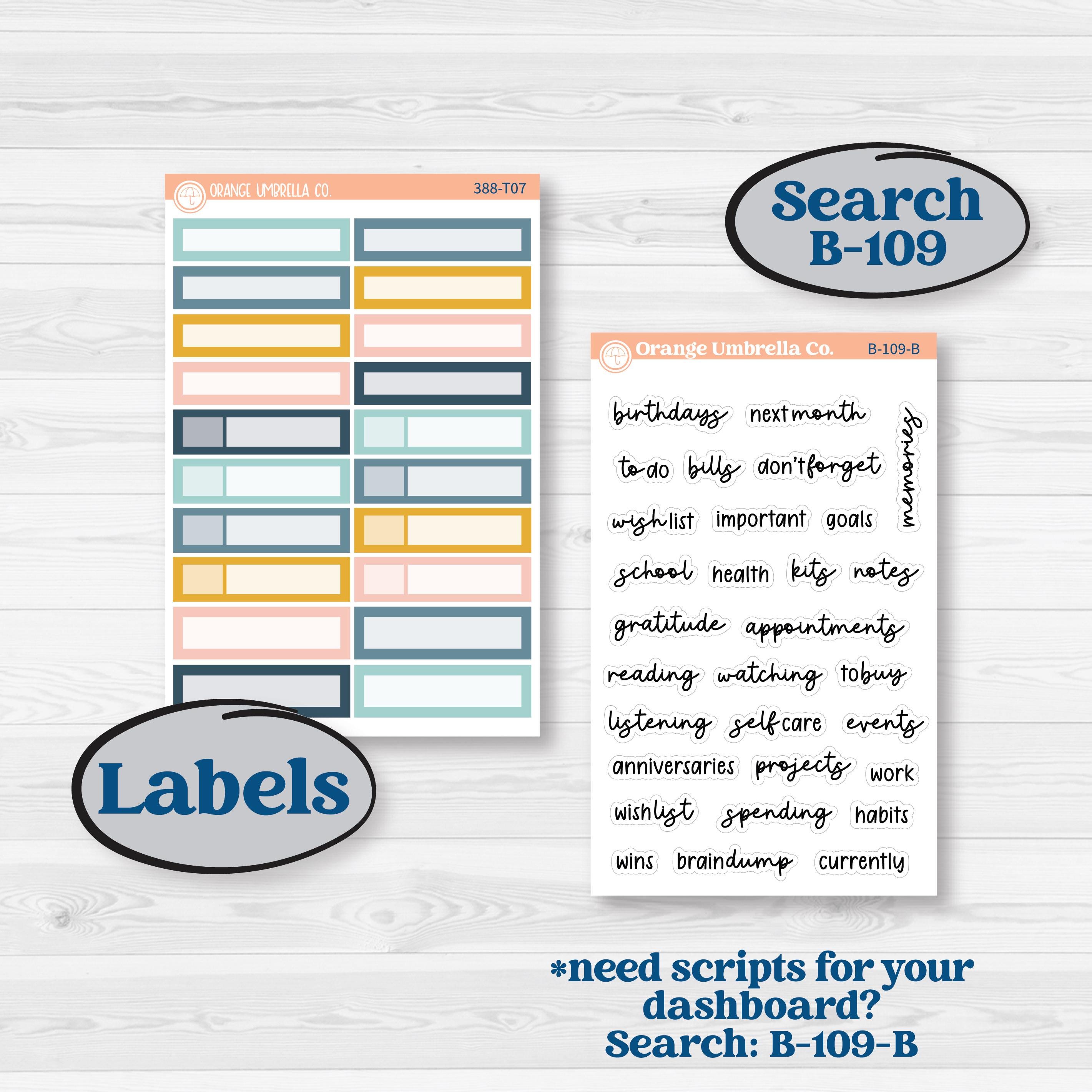 Summer Ocean Beach Kit | 7x9 Plum Monthly & Dashboard Planner Kit Stickers | Seas the Day | KIT-388-T