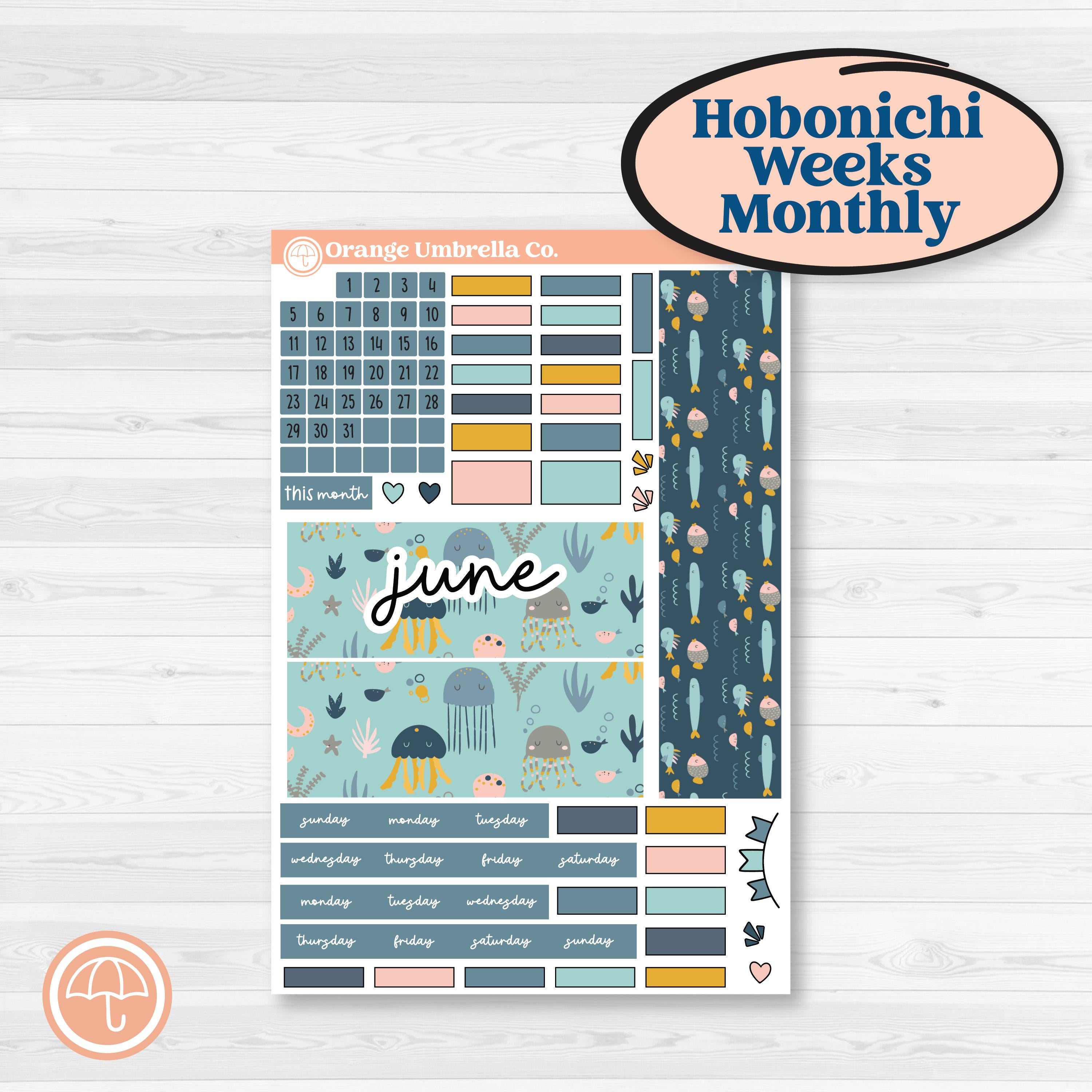 Summer Ocean Beach Kit | Hobonichi Weeks Monthly Planner Kit Stickers | Seas the Day | KIT-388-Z