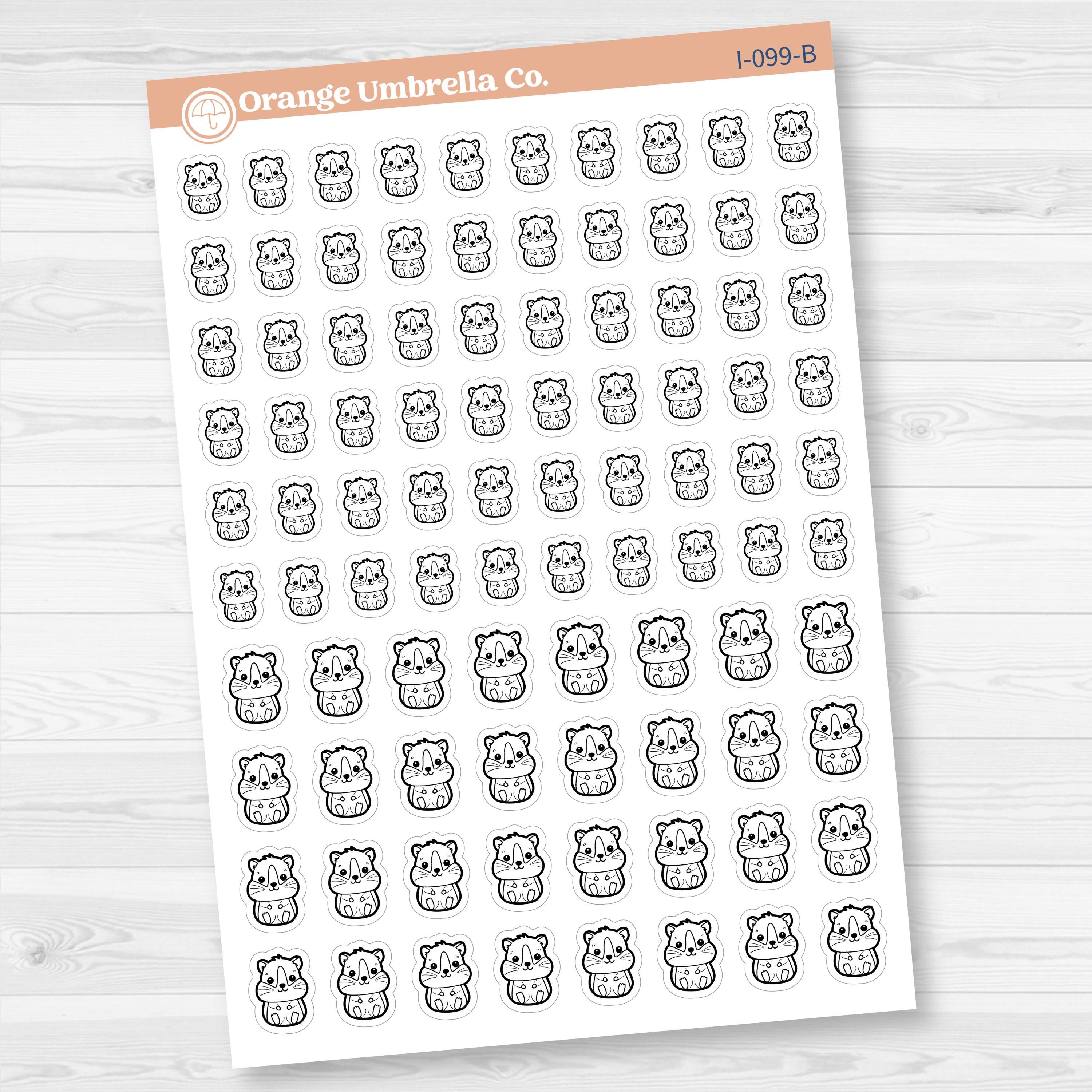 Gerbil | Hamster | Guinea Pig | Hand Doodled Icons Planner Stickers | I-099