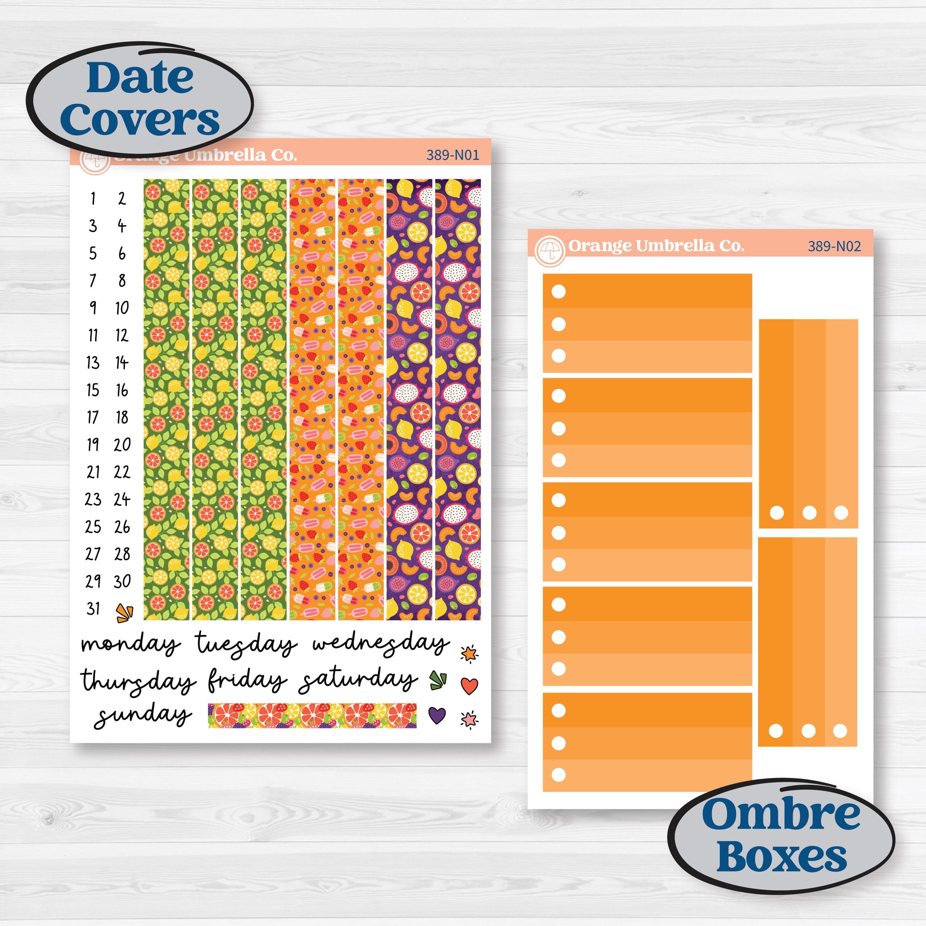 Summer Fruit Kit | A5 Plum Daily Planner Kit Stickers | Ripe | KIT-389-N