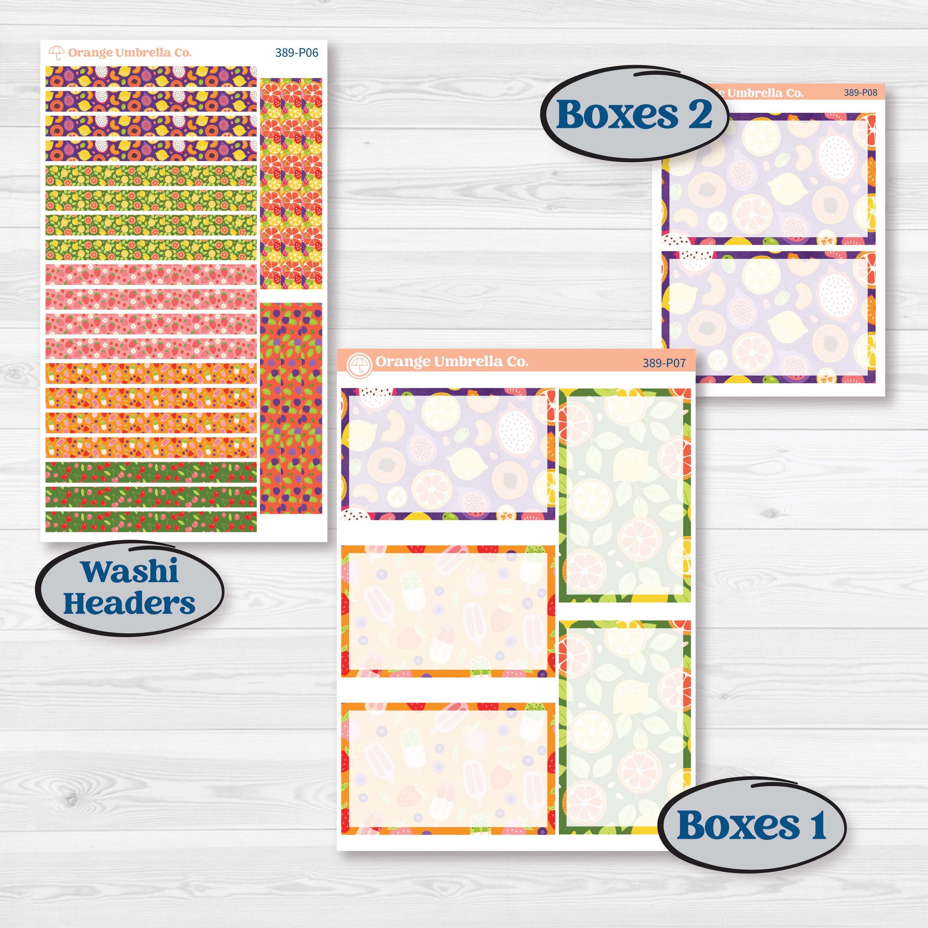 Summer Fruit Kit | 7x9 Plum Daily Planner Kit Stickers | Ripe | KIT-389-P