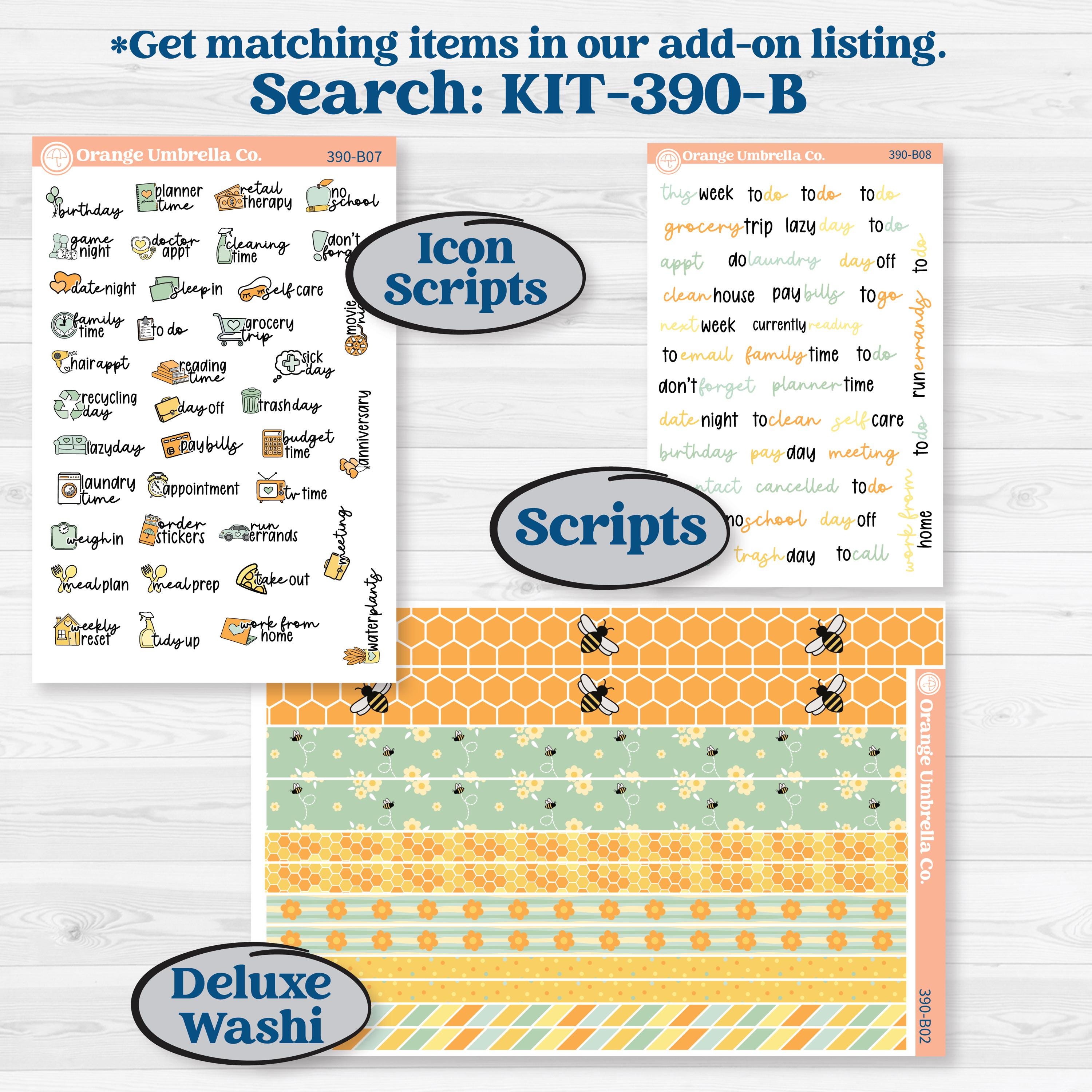 Bee Planner Kit | Hobonichi Cousin Weekly & Daily Planner Kit Stickers | Buzz Off | KIT-390-E