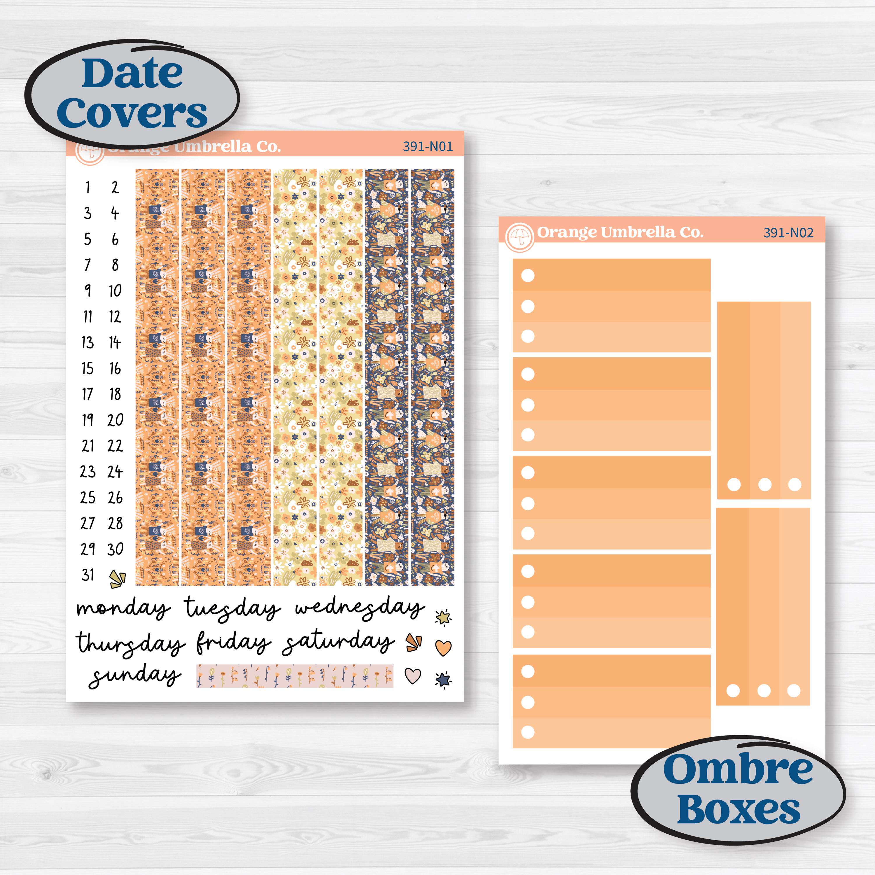 Fun Animal Kit | A5 Plum Daily Planner Kit Stickers | Gone With The Wild | KIT-391-N
