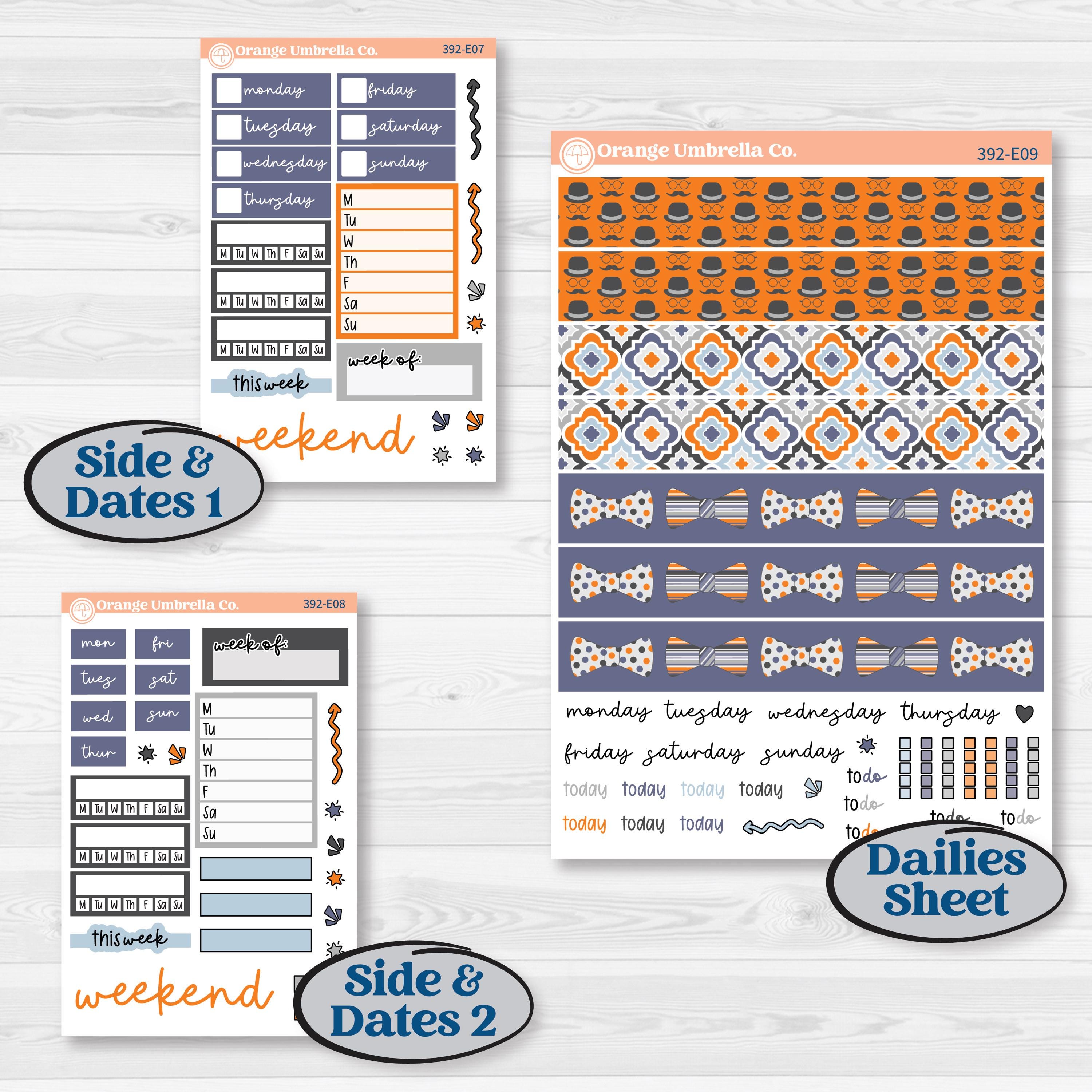 Father’s Day Kit | Hobonichi Cousin Weekly & Daily Planner Kit Stickers | Dapper Dad | KIT-392-E