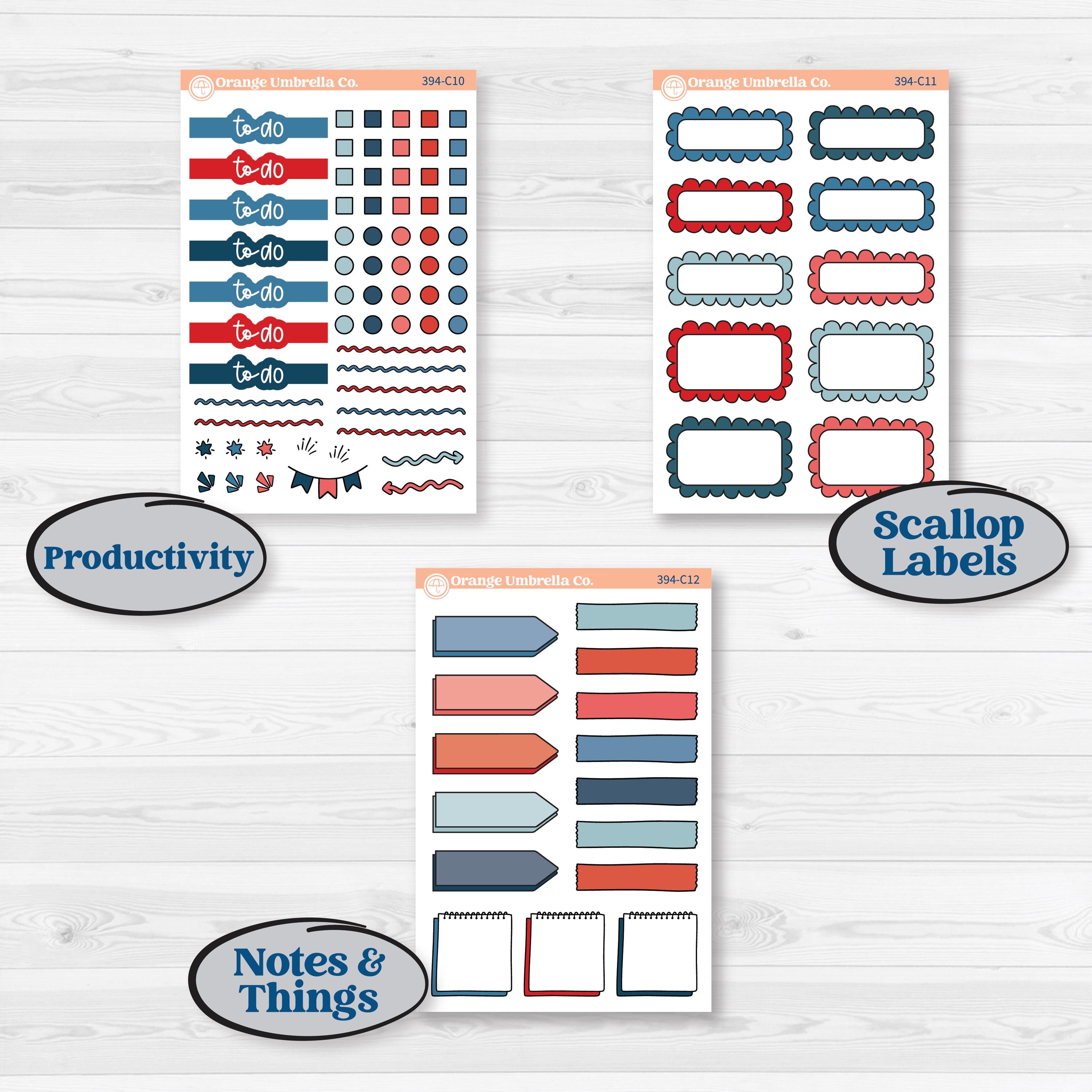 Independence Day | 4th Of July Kit | Weekly Add-On Labels Planner Kit Stickers | Freedom | KIT-394-C