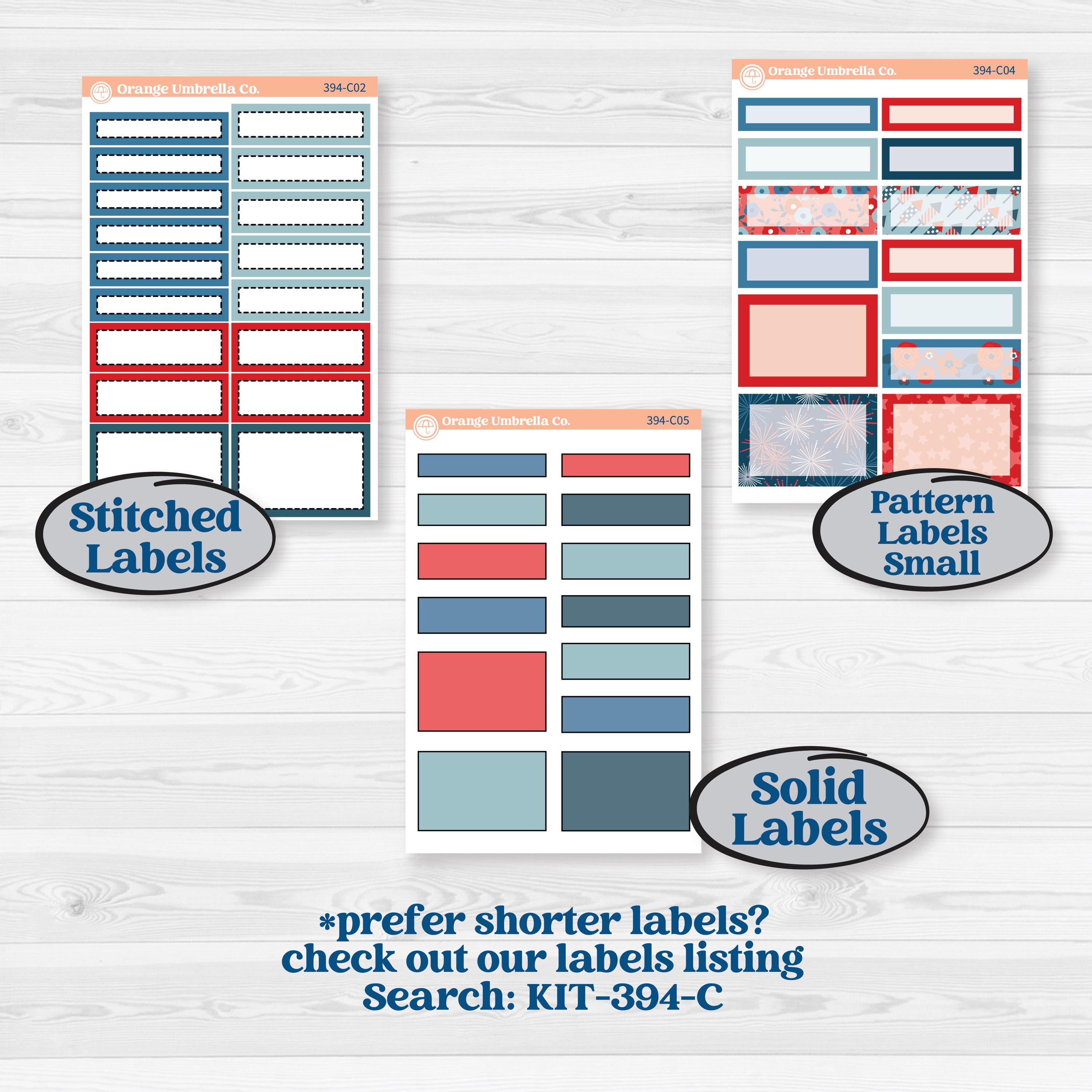 Independence Day | 4th Of July Kit | 7x9 Erin Condren Daily Duo Planner Kit Stickers | Freedom | KIT-394-M