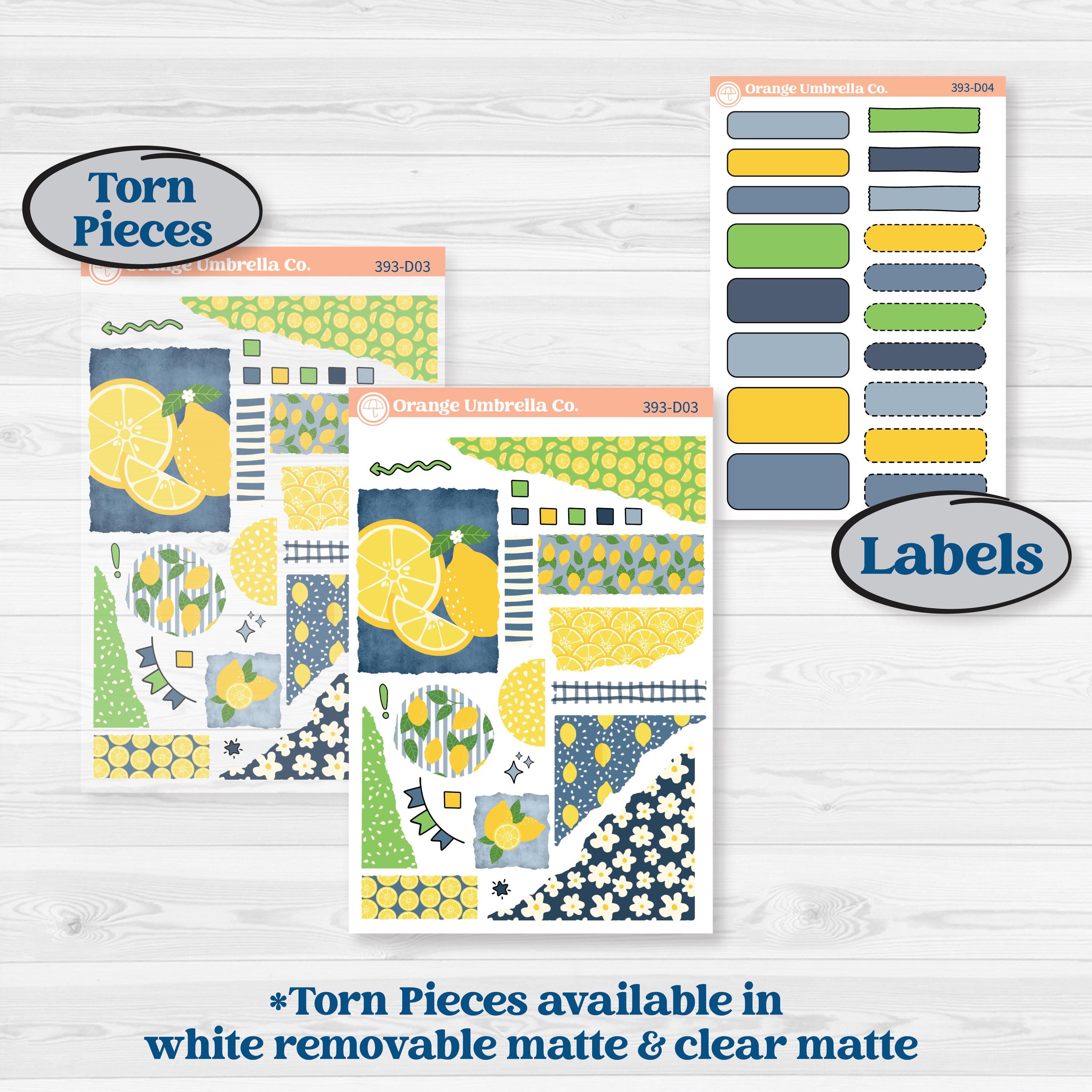 Summer Lemon Kit | Journaling Kit Planner Stickers | Lemon Me Know | KIT-393-D