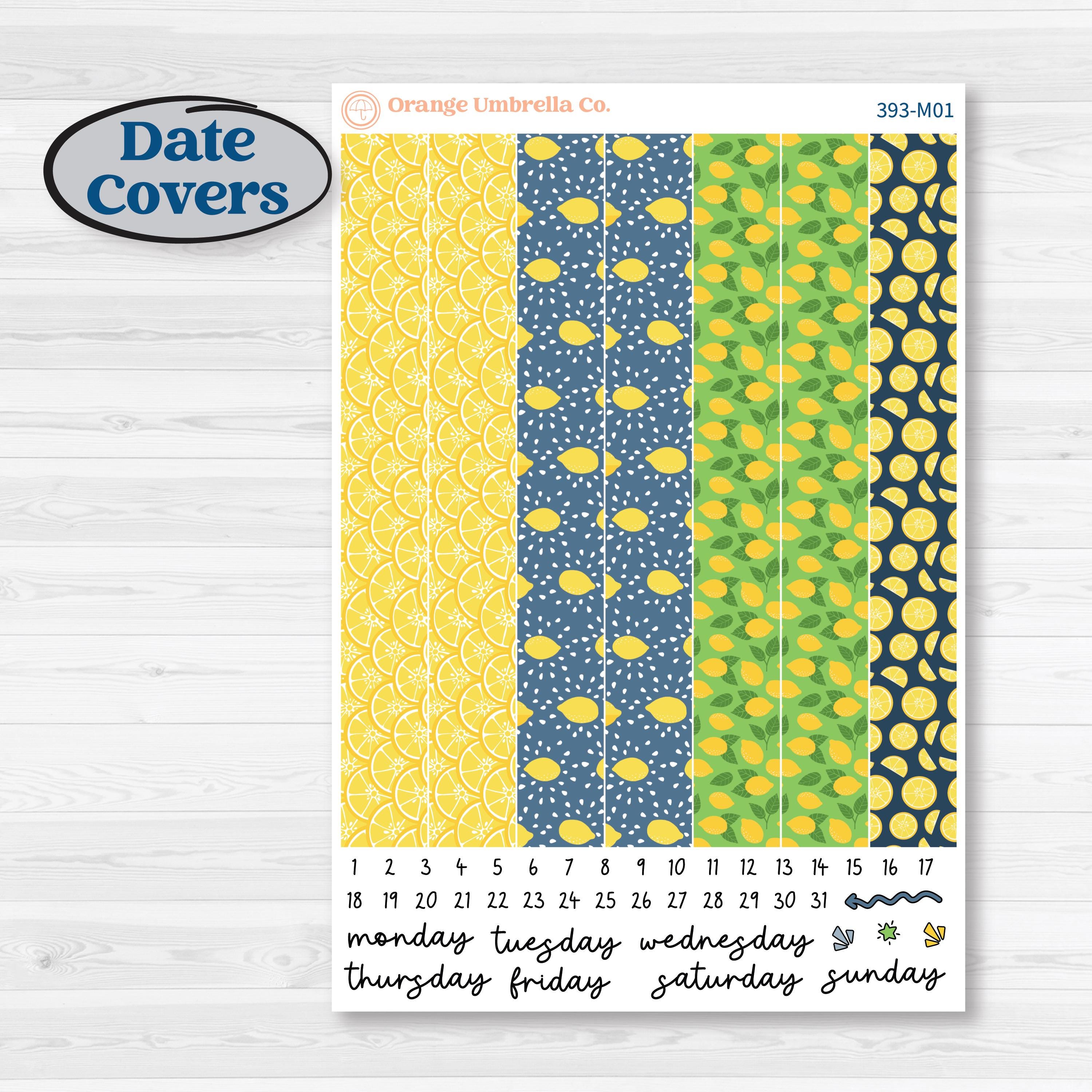 Summer Lemon Kit | 7x9 Erin Condren Daily Duo Planner Kit Stickers | Lemon Me Know | KIT-393-M