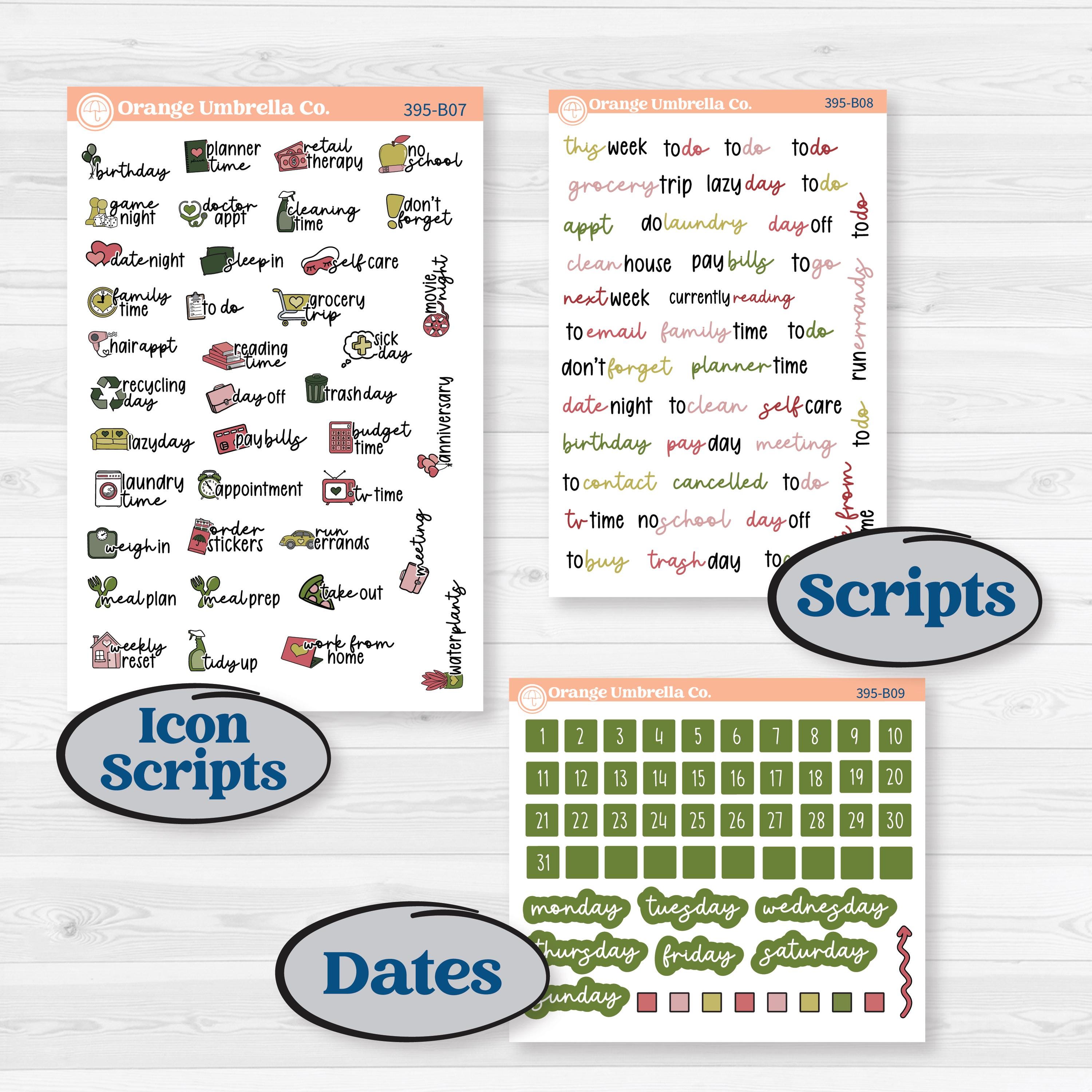 Tropical Summer Kit | Weekly Add-On Planner Kit Stickers | Borneo | KIT-395-B