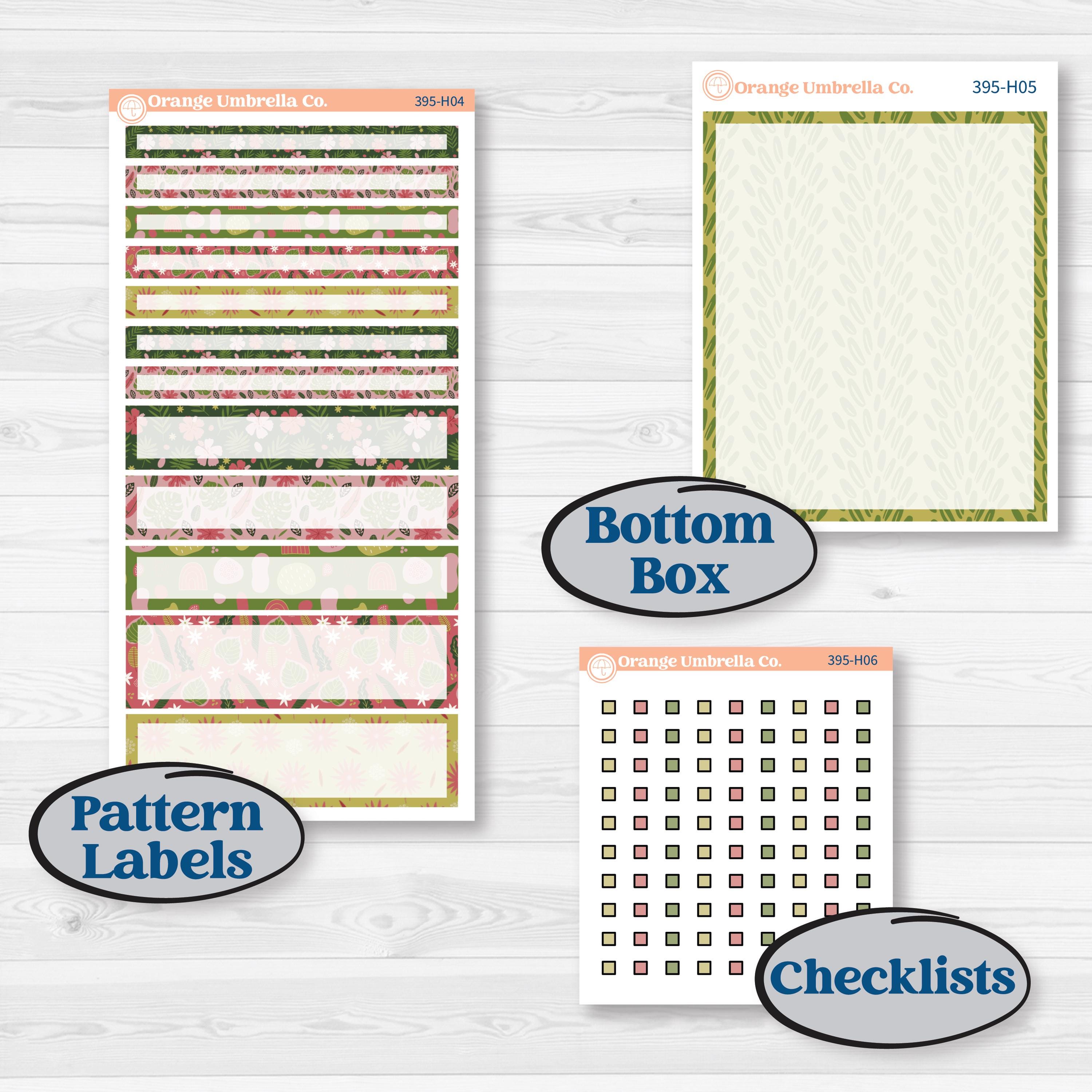 Tropical Summer Kit | 7x9 Compact Vertical Planner Kit Stickers | Borneo | KIT-395-H