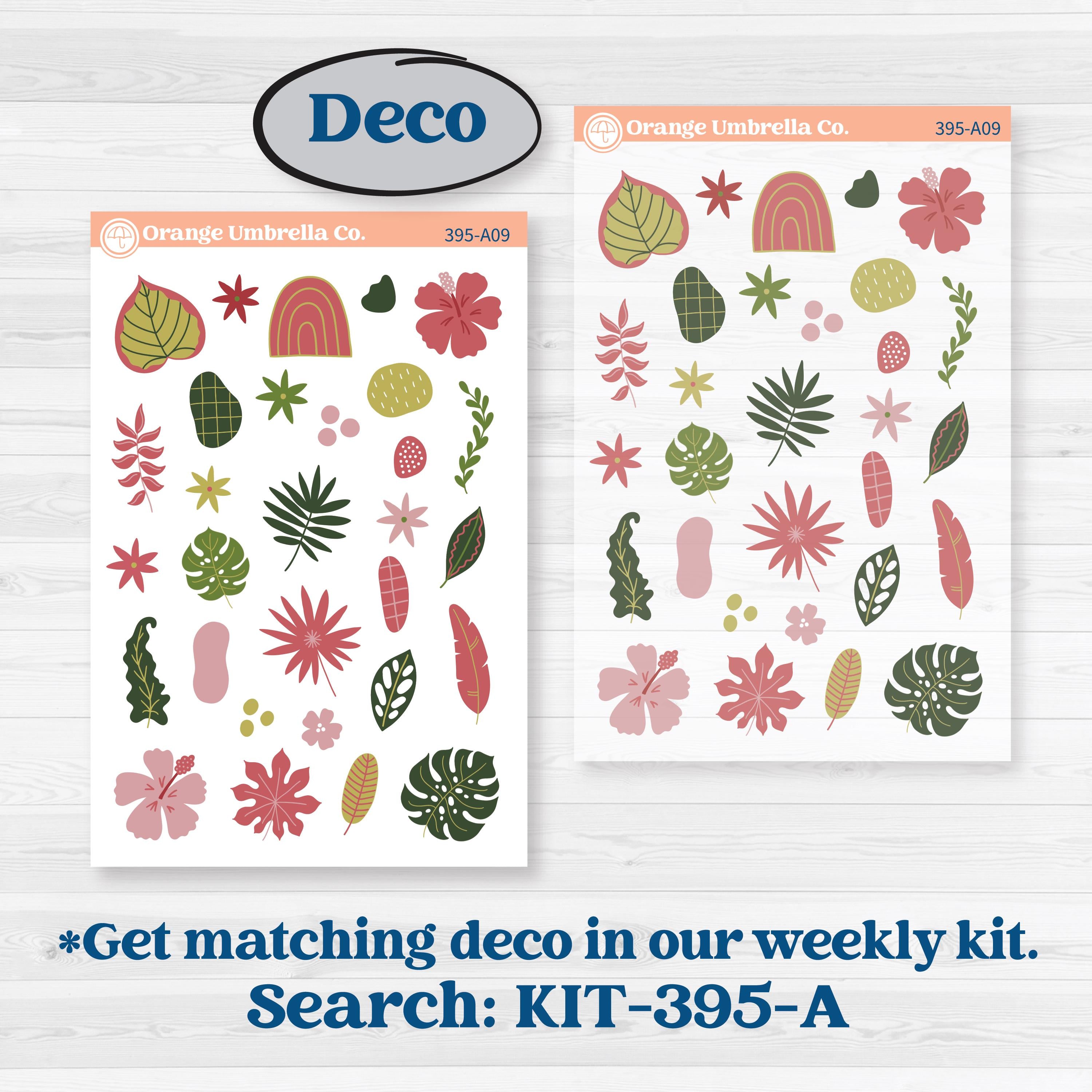 Tropical Summer Kit | Freestyle Kit Any Planner Kit Stickers | Borneo | KIT-395-K