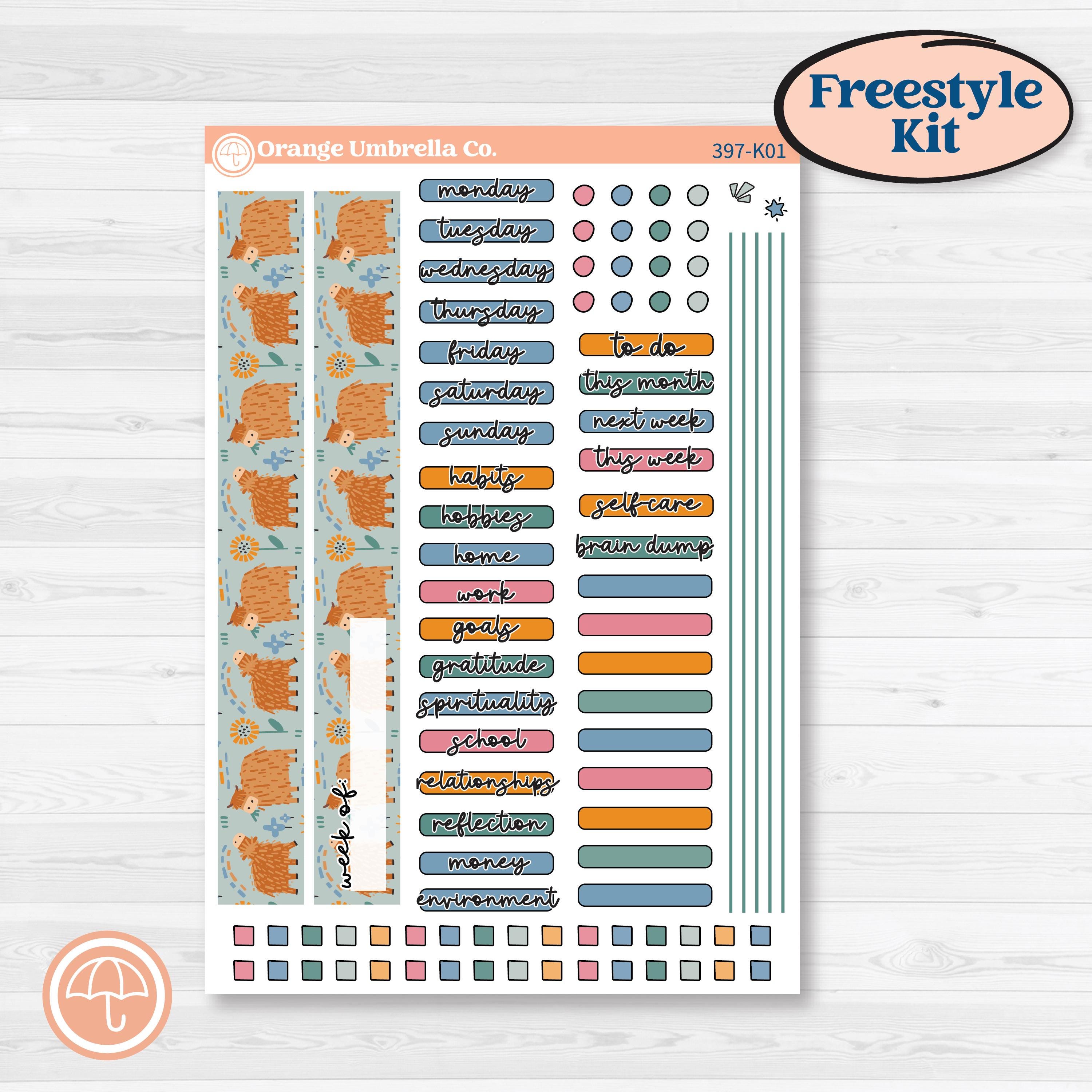 Cow Farm Kit | Freestyle Kit Any Planner Kit Stickers | Legen-dairy | KIT-397-K