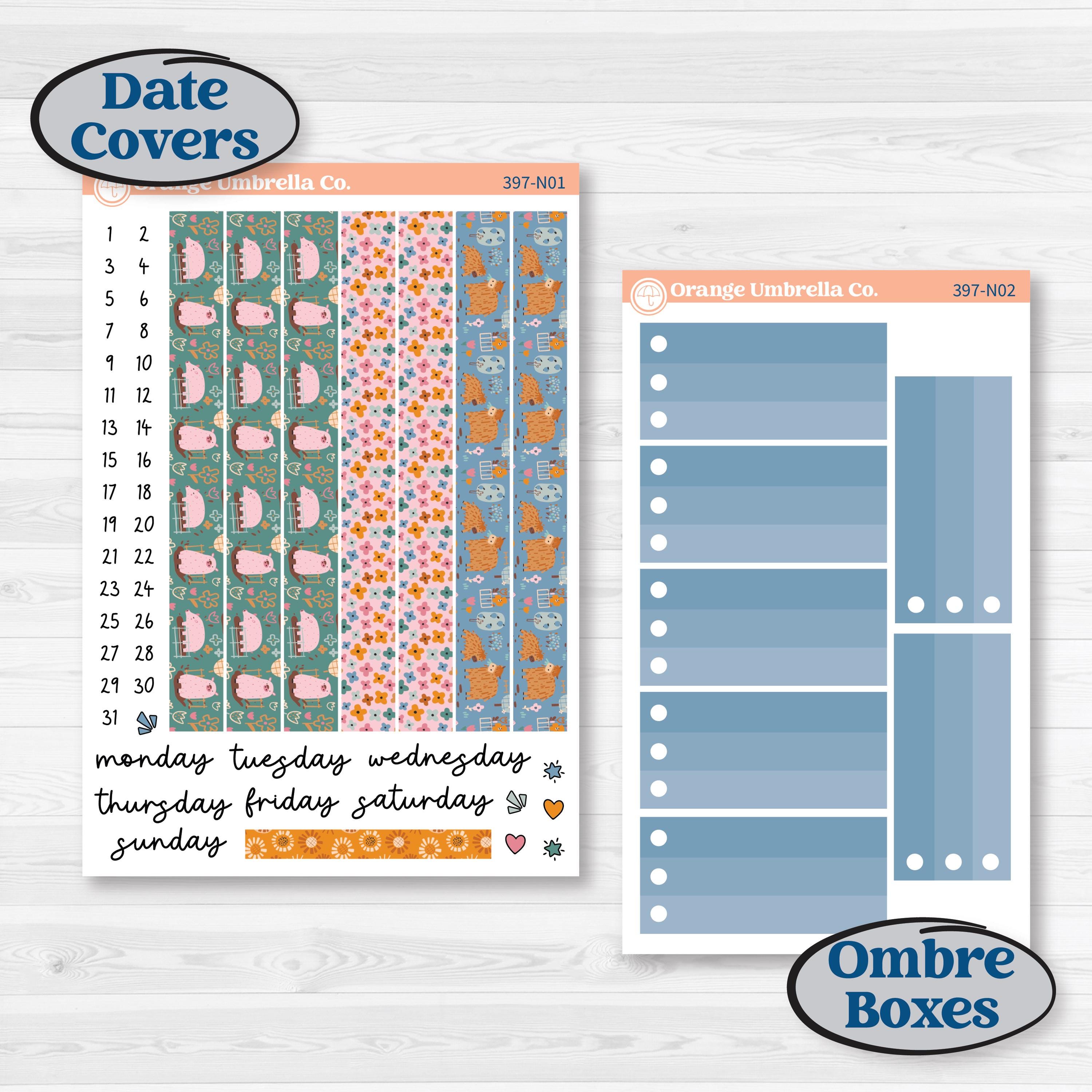 Cow Farm Kit | A5 Plum Daily Planner Kit Stickers | Legen-dairy | KIT-397-N