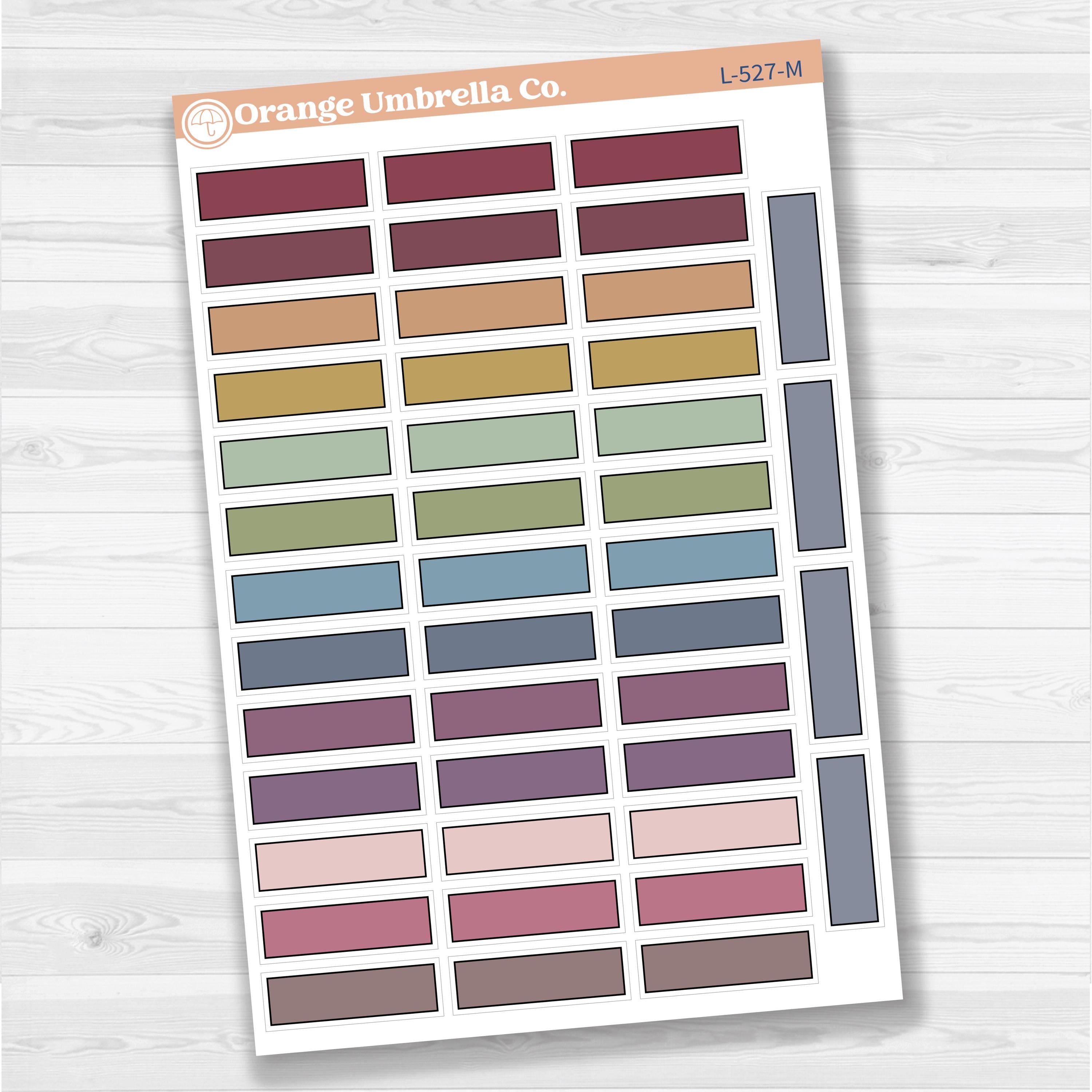 Solid Quarter Box Labels Planner Stickers | L-527