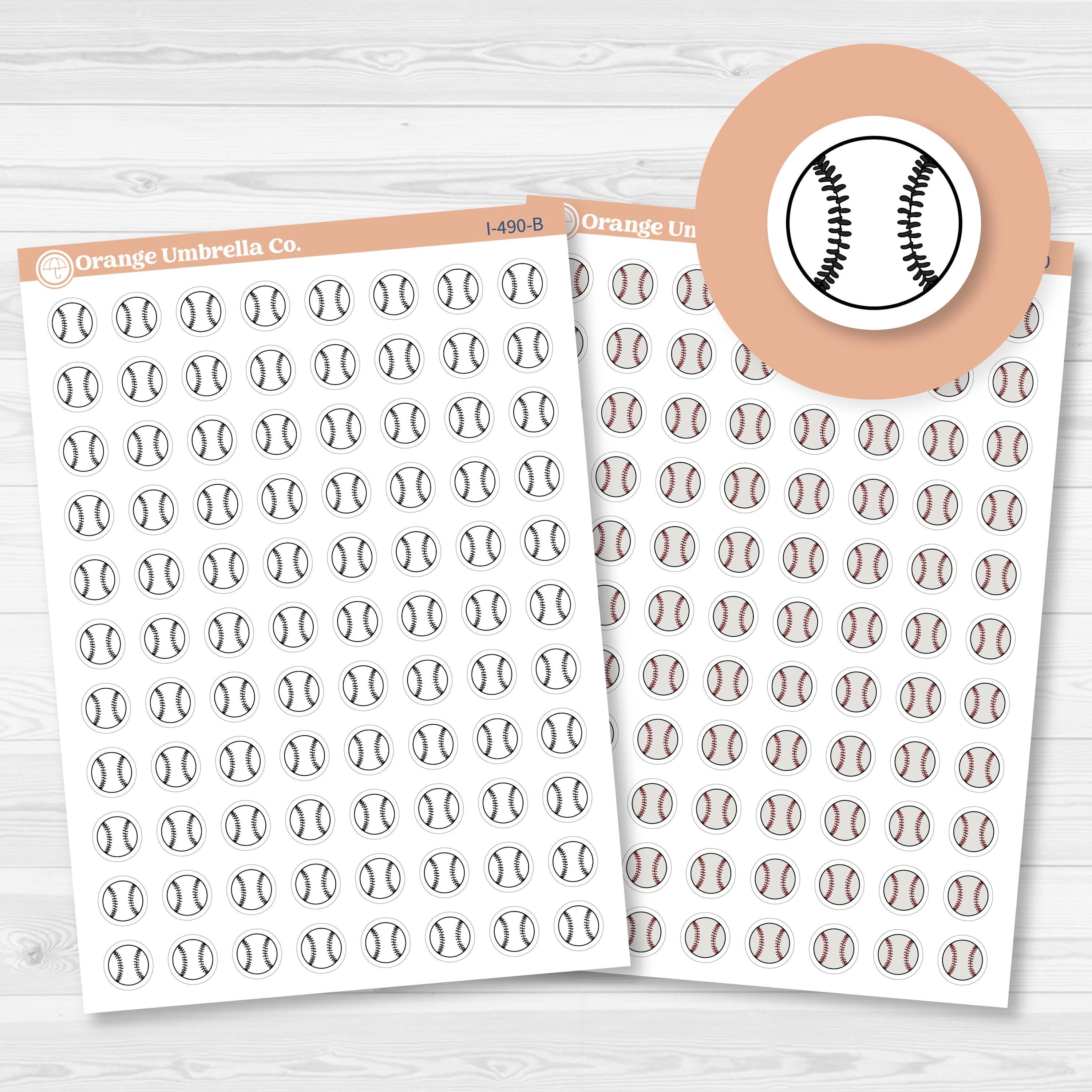 Hand Doodled Baseball Icon Planner Stickers | I-490