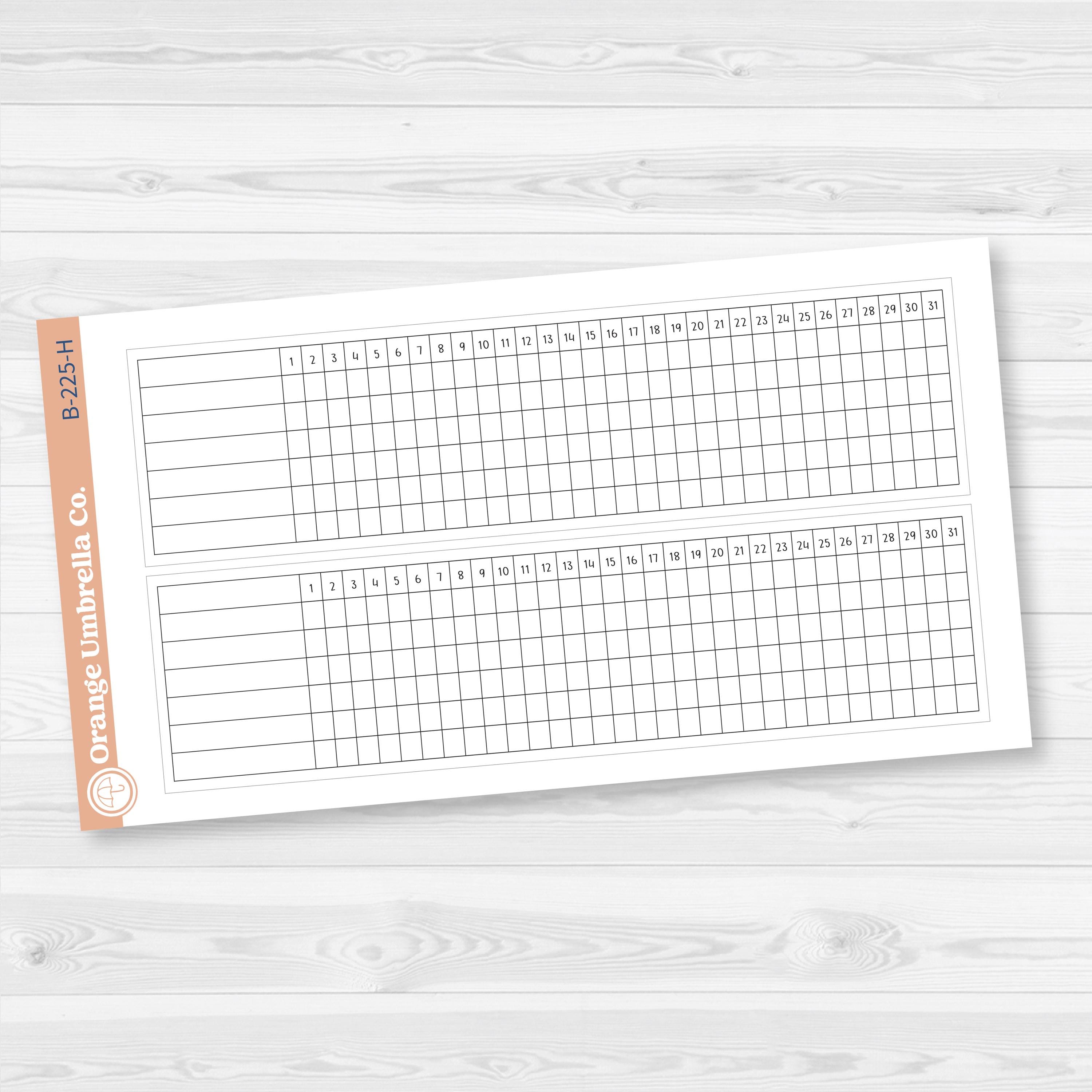 7x9 EC Monthly Bottom Box Dashboard Box Fillers for Erin Condren Planner Stickers | B-225