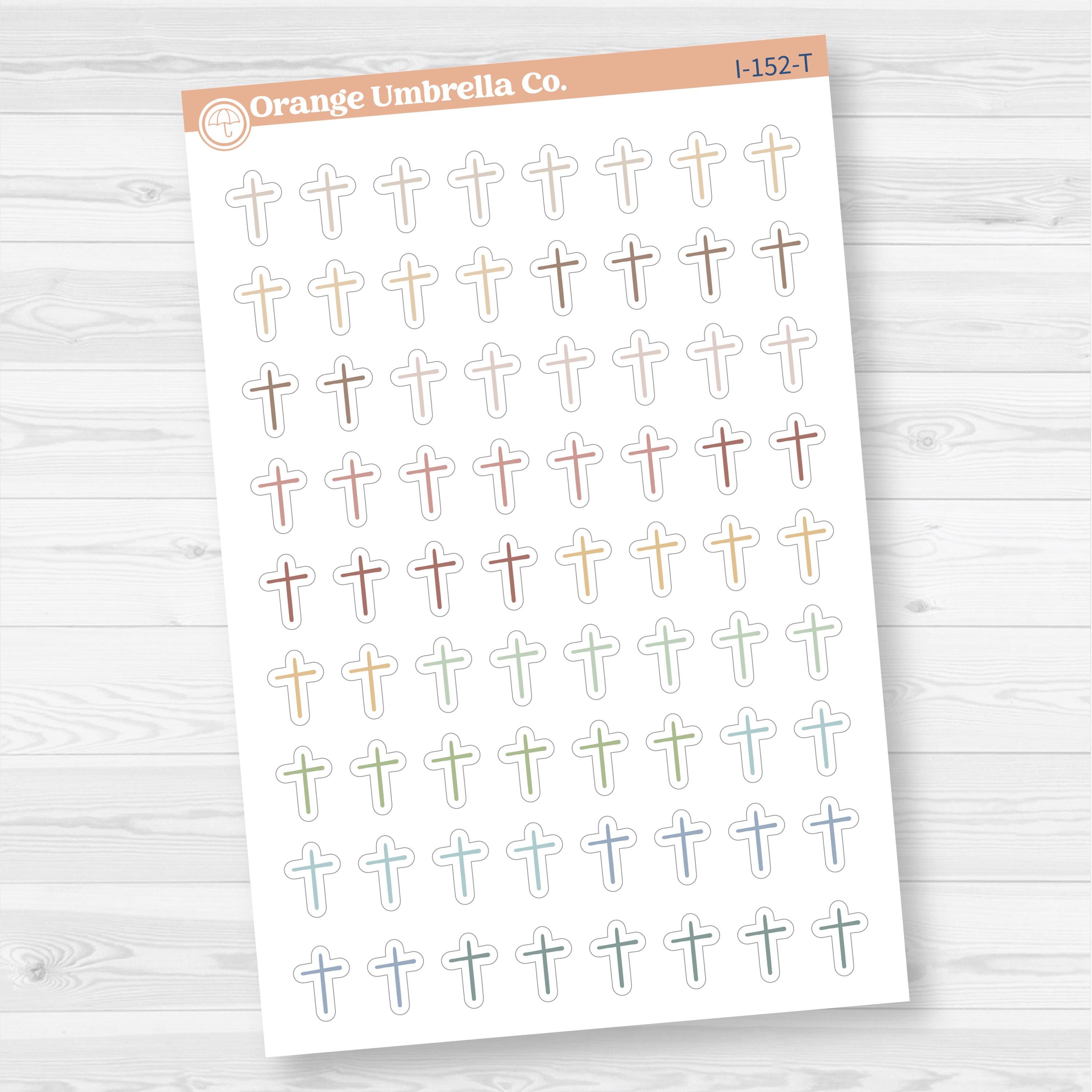 Micro Cross Church Icons Planner Stickers | Church Calendar Labels | I-152