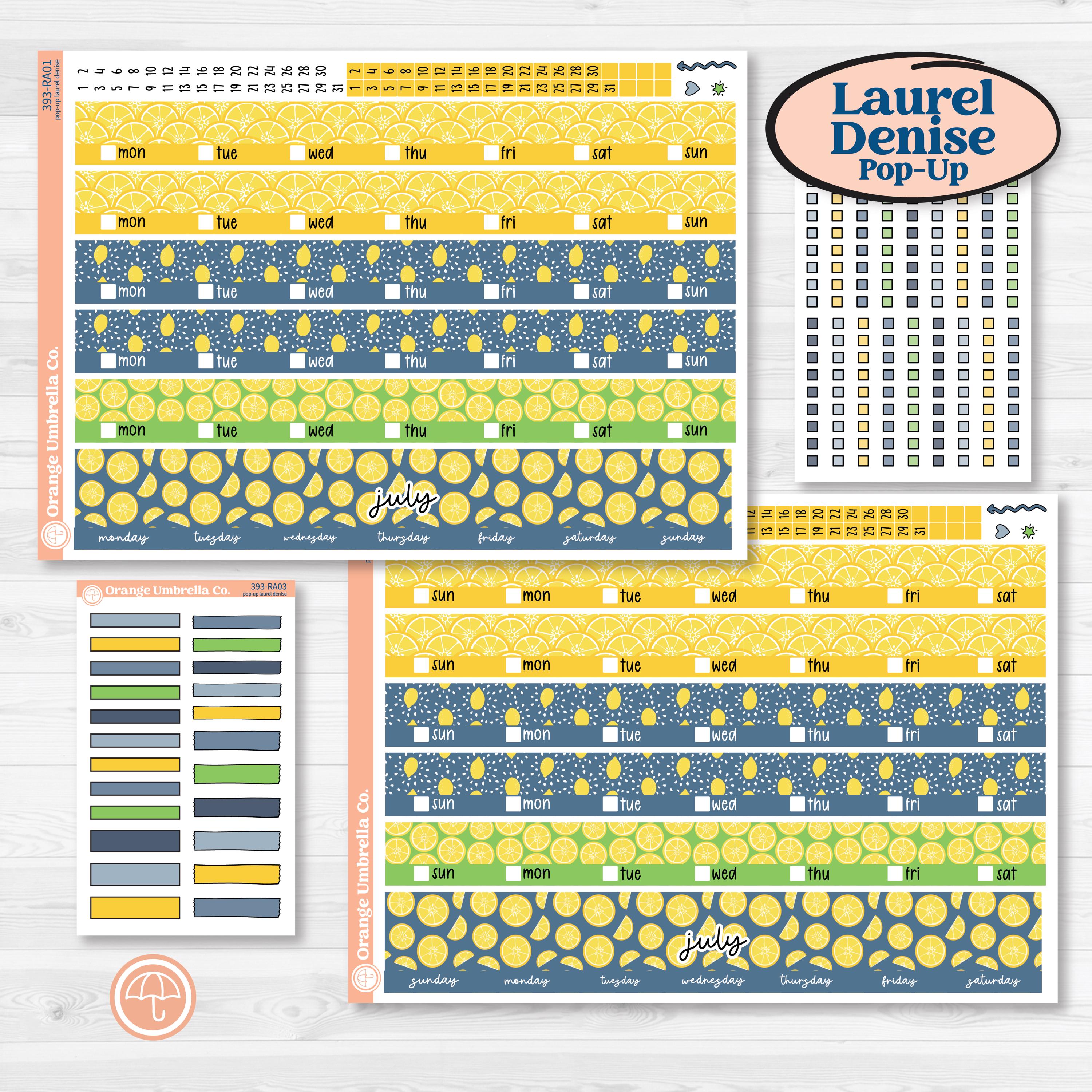 Summer Lemon Kit | Laurel Denise Pop-Up Planner Kit Stickers | Lemon Me Know | KIT-393-RA
