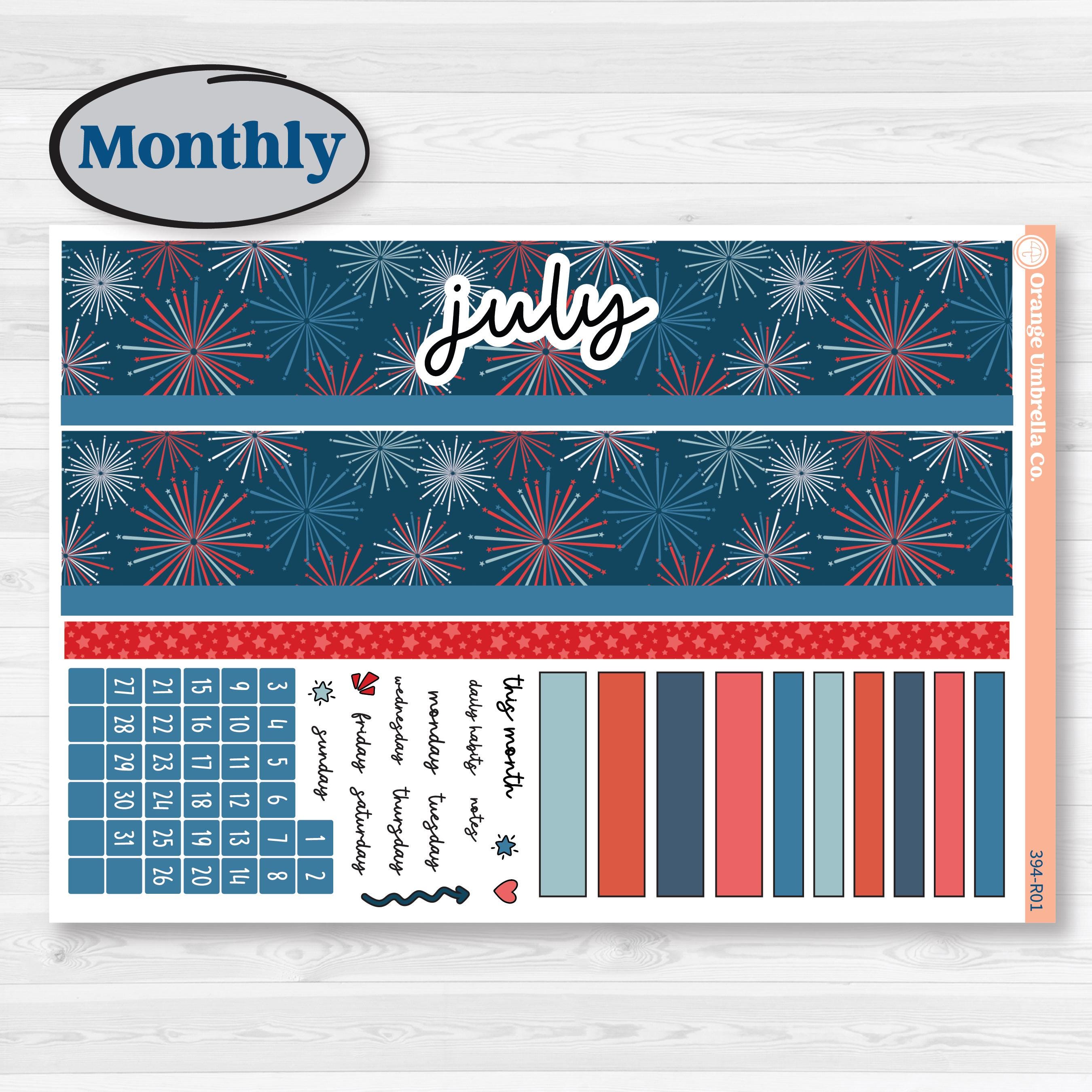 Independence Day | 4th Of July Kit | Laurel Denise Portrait Planner Kit Stickers | Freedom | KIT-394-R