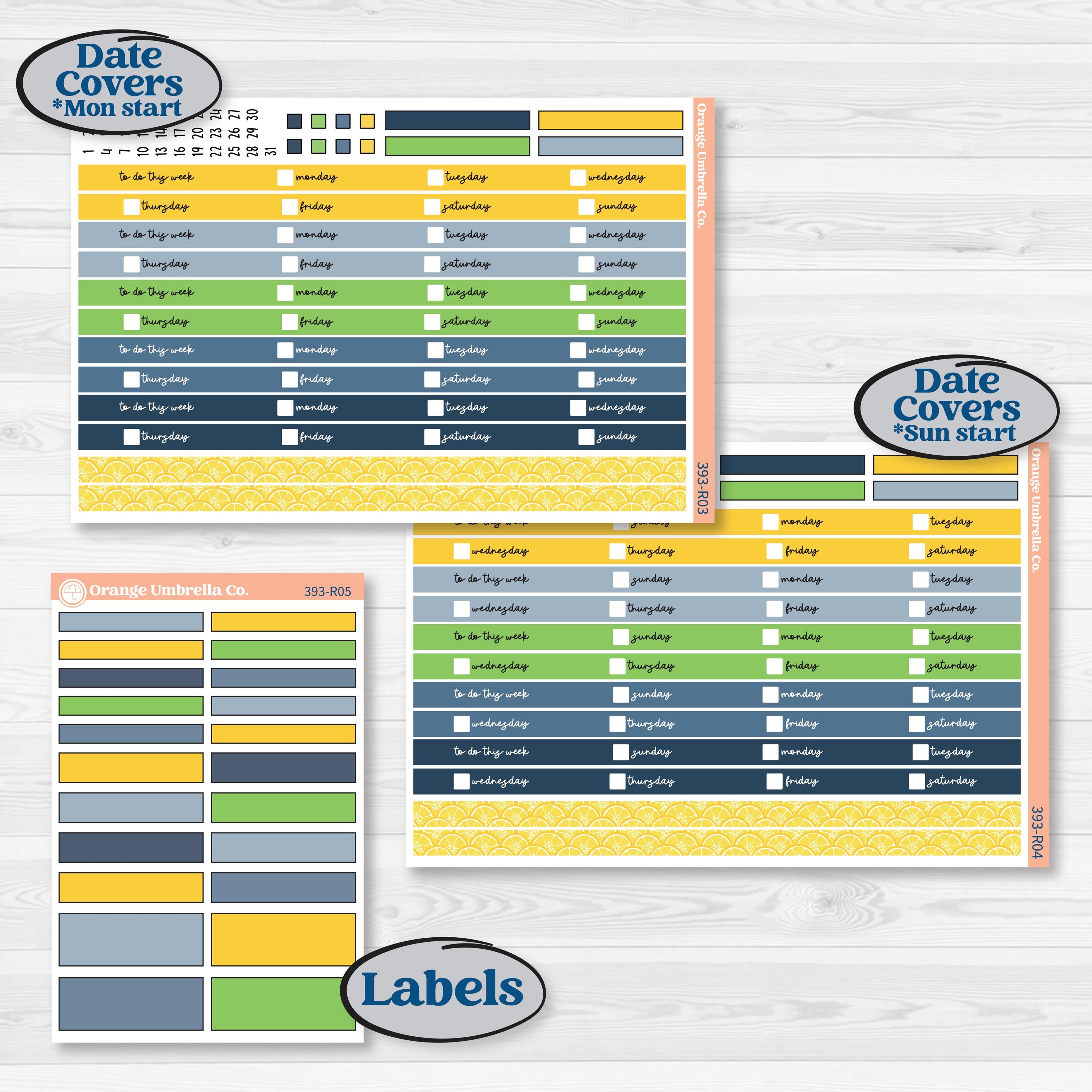 Summer Lemon Kit | Laurel Denise Portrait Planner Kit Stickers | Lemon Me Know | KIT-393-R